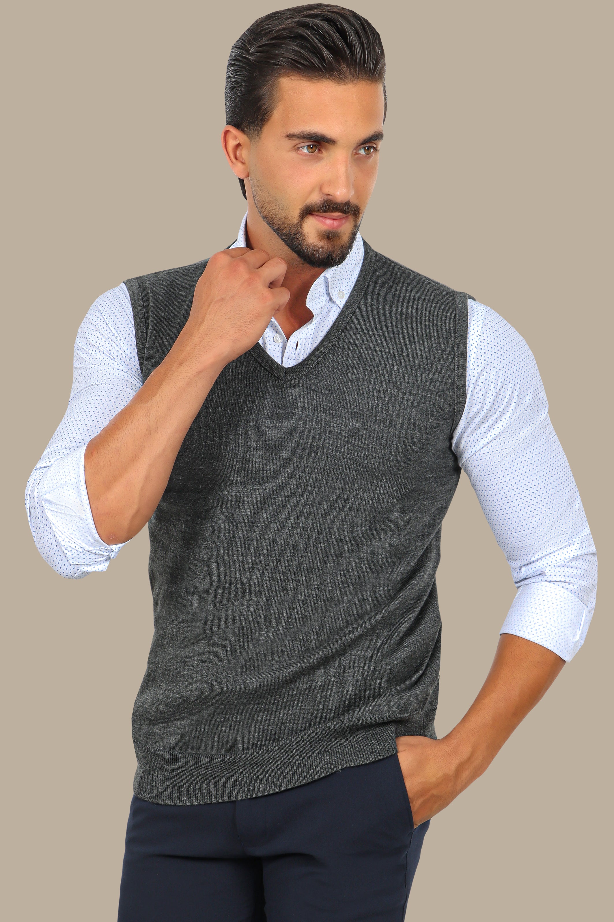 Grey Wool Vest