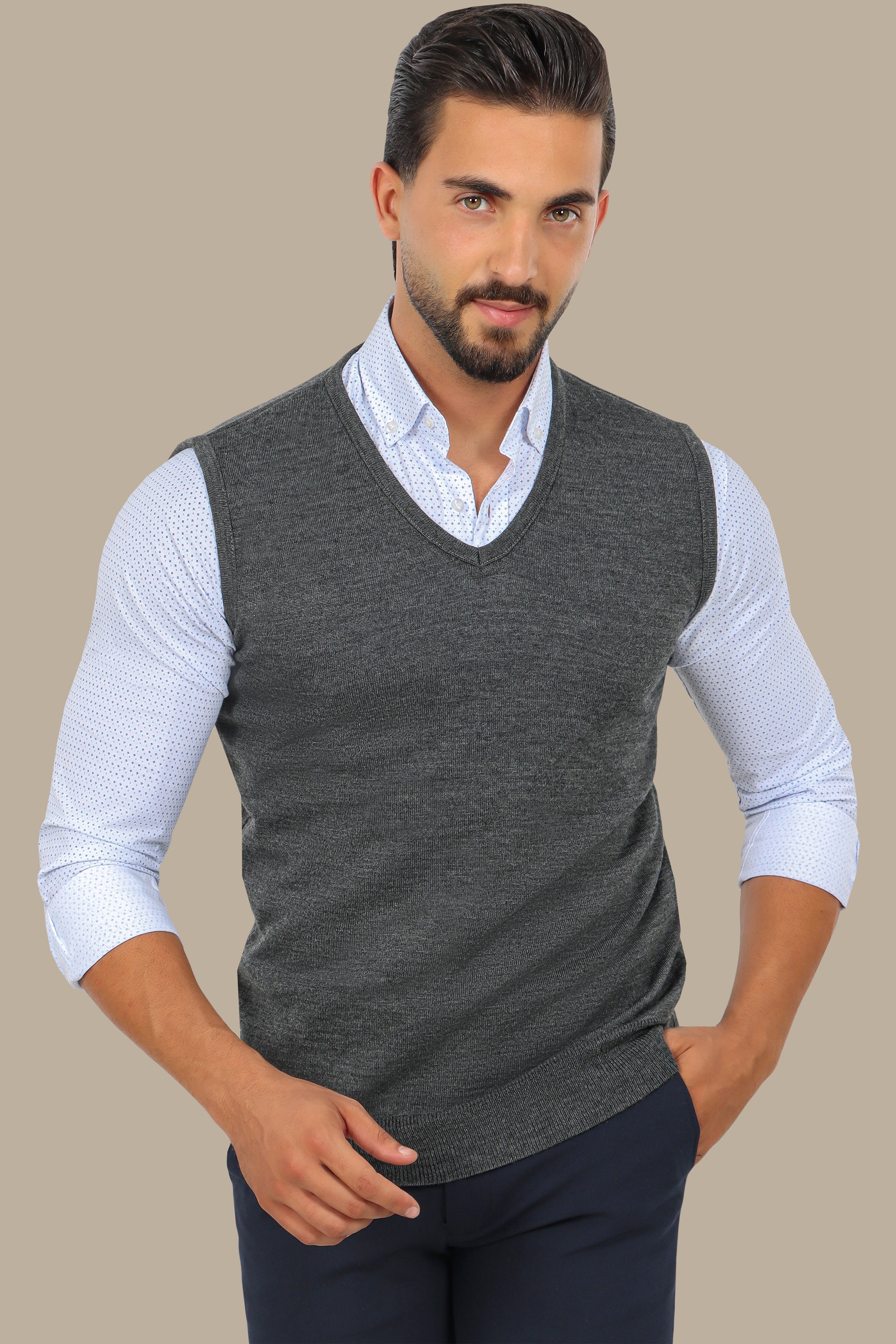 Grey Wool Vest