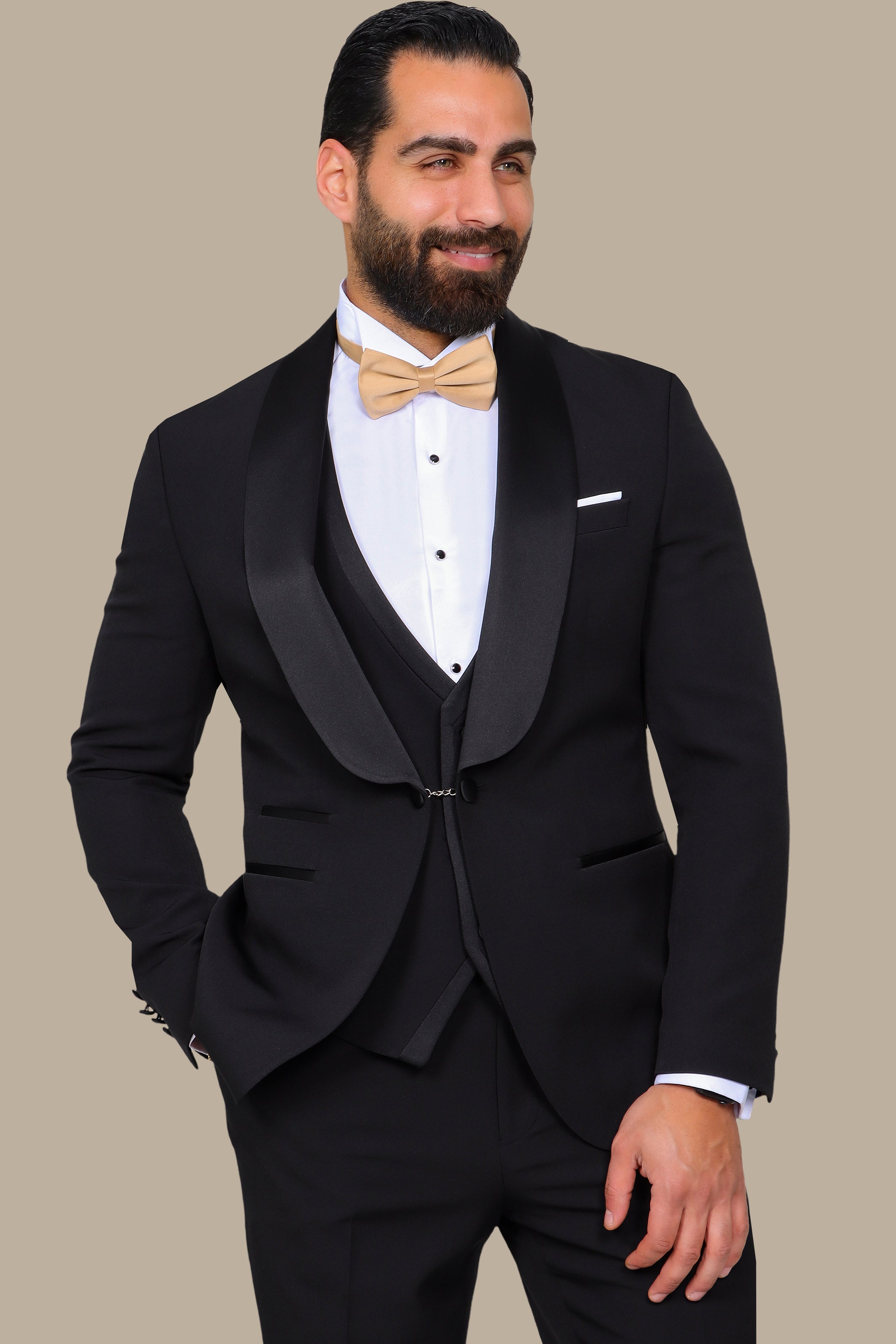 Classic Black 4-Piece Tuxedo with Shawl Collar