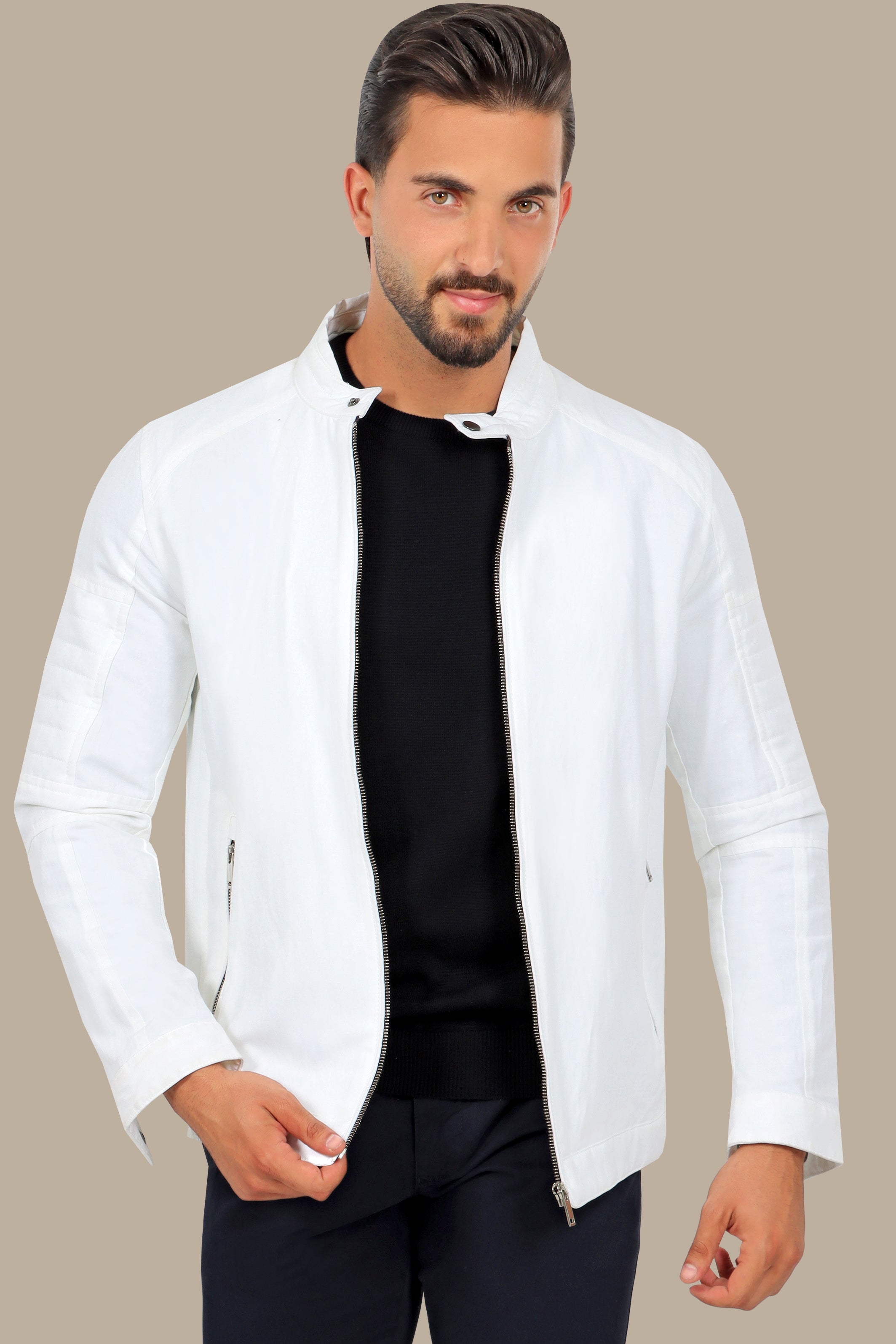 White Cotton Mao Jacket: Effortless Elegance for Every Occasion