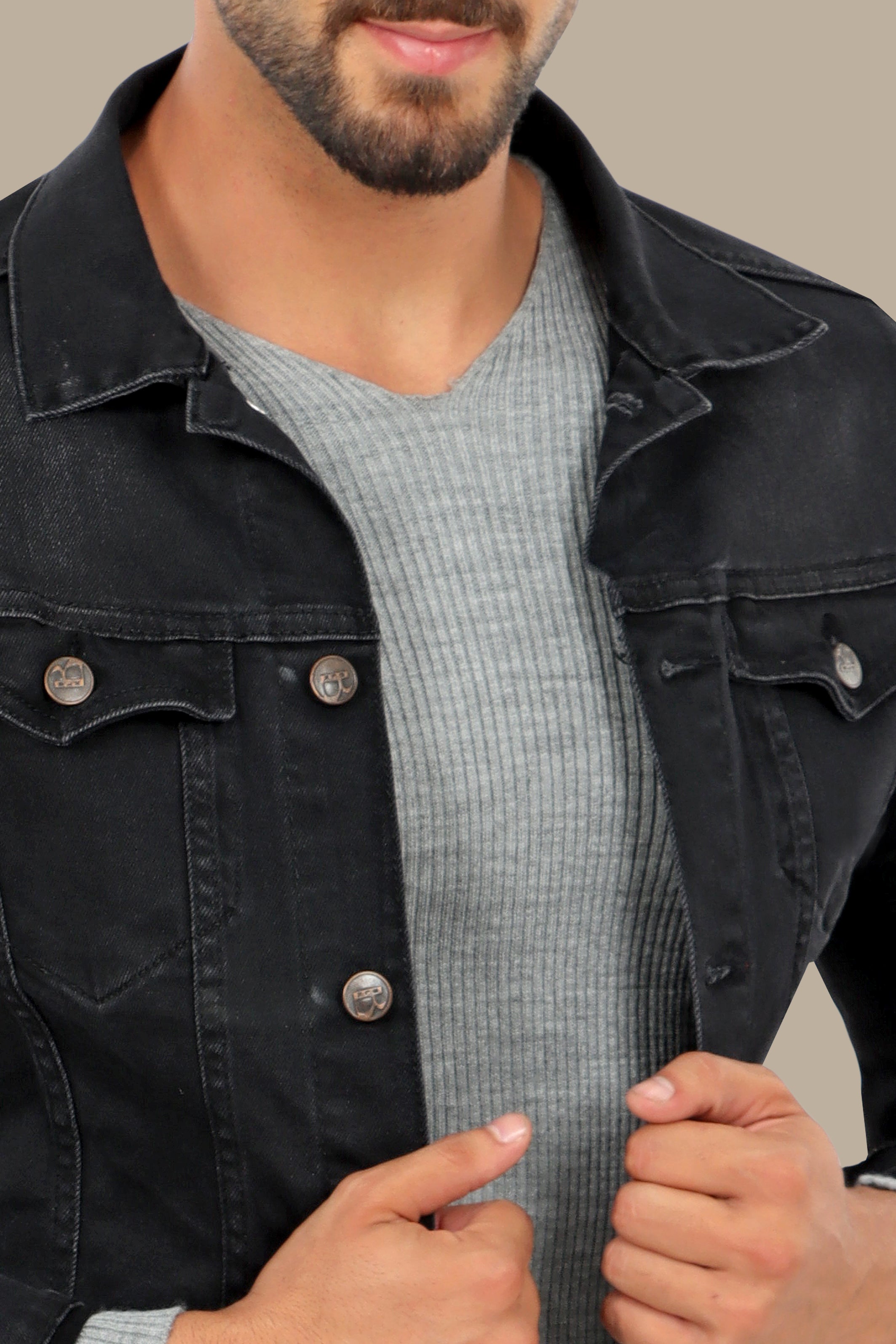 Black Basic Denim Jacket