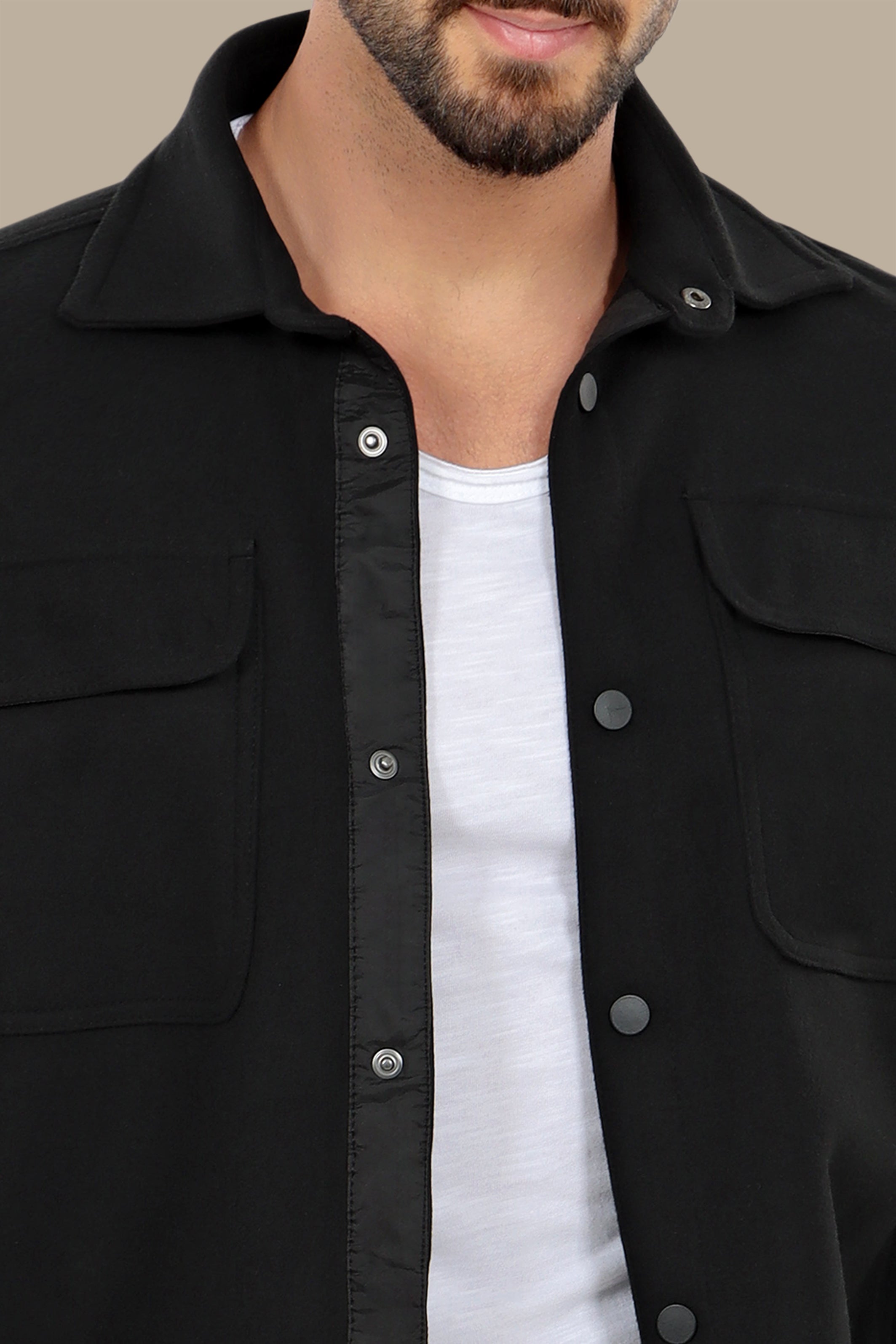 Black Jacket Comfort with Dual Flap Pockets: The Ultimate Style and Utility