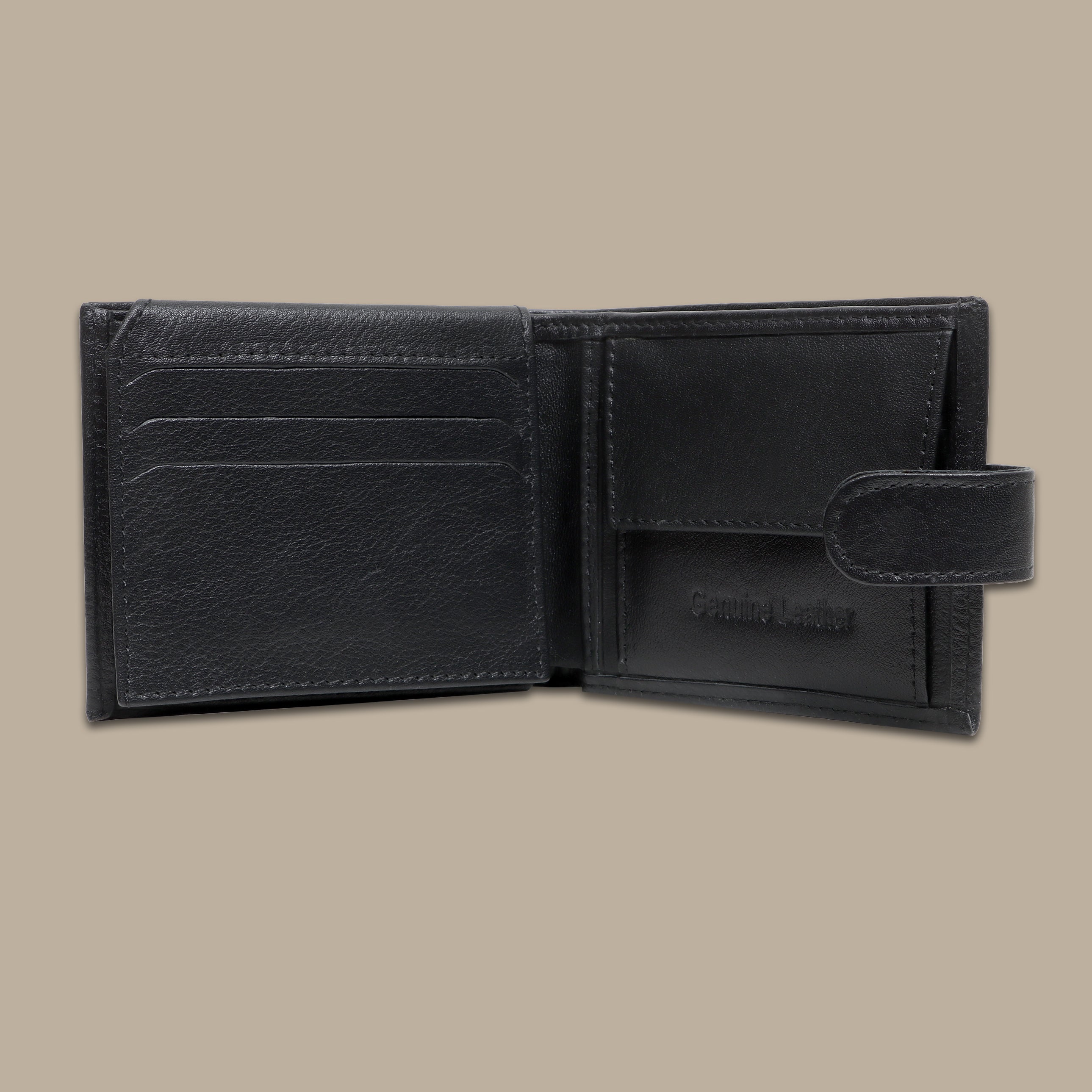 Jet Black Elegance: Stylish Wallet Flap Capsule for Timeless Sophistication