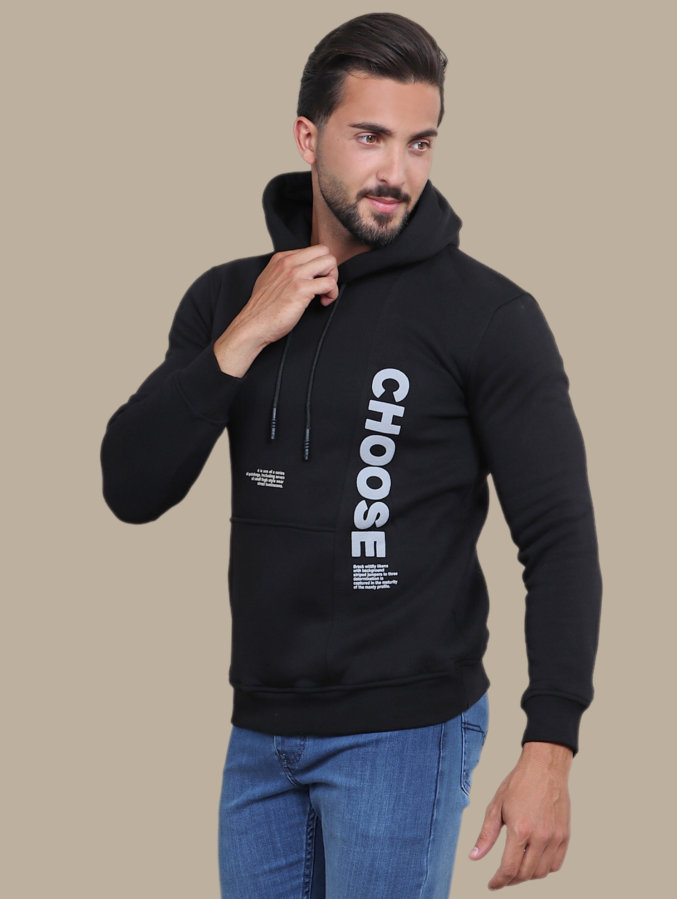 Sweatshirt Hoodie Letters Printed | Black