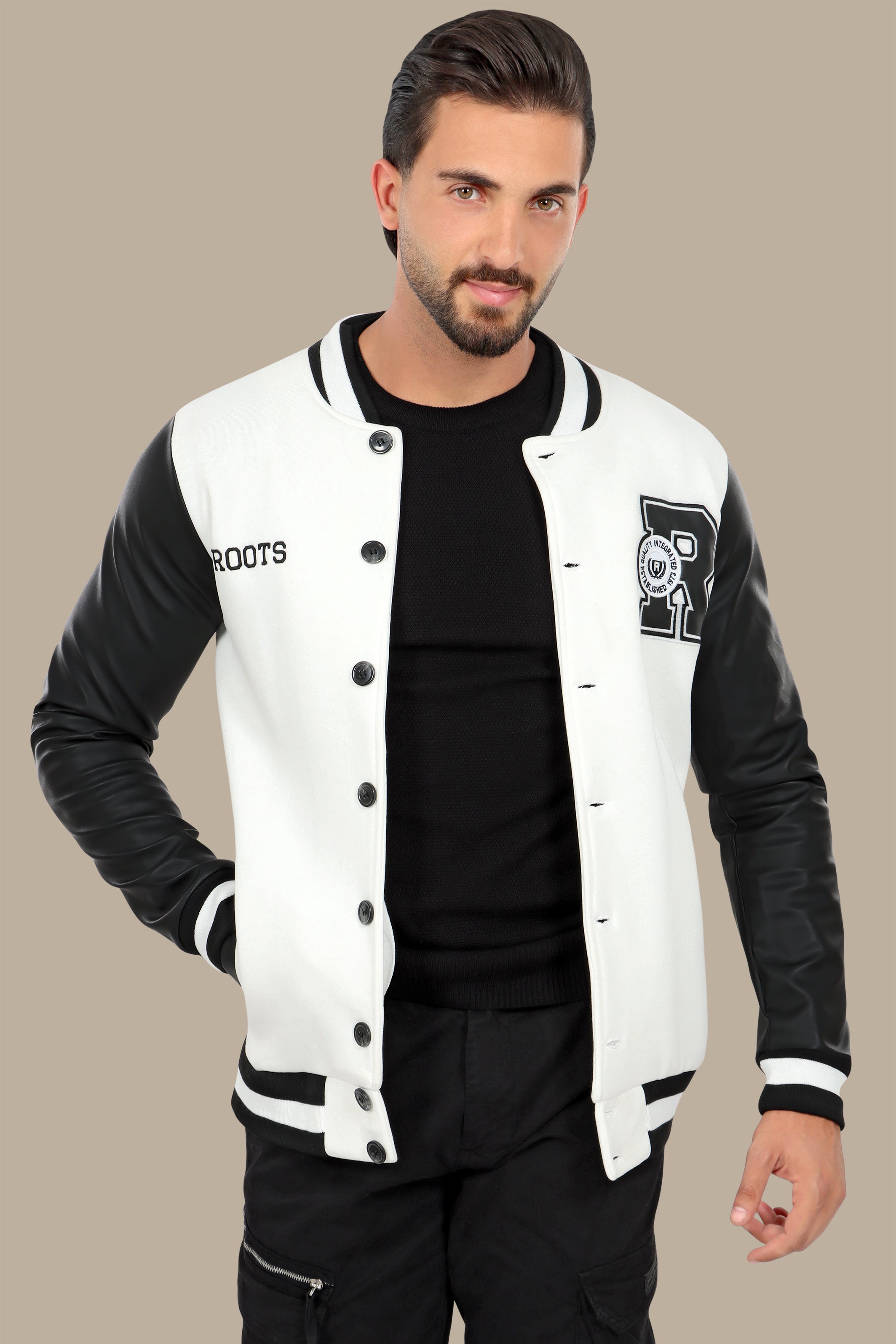 Whiteout Bomber Jacket: Patched Perfection for Your Street Style