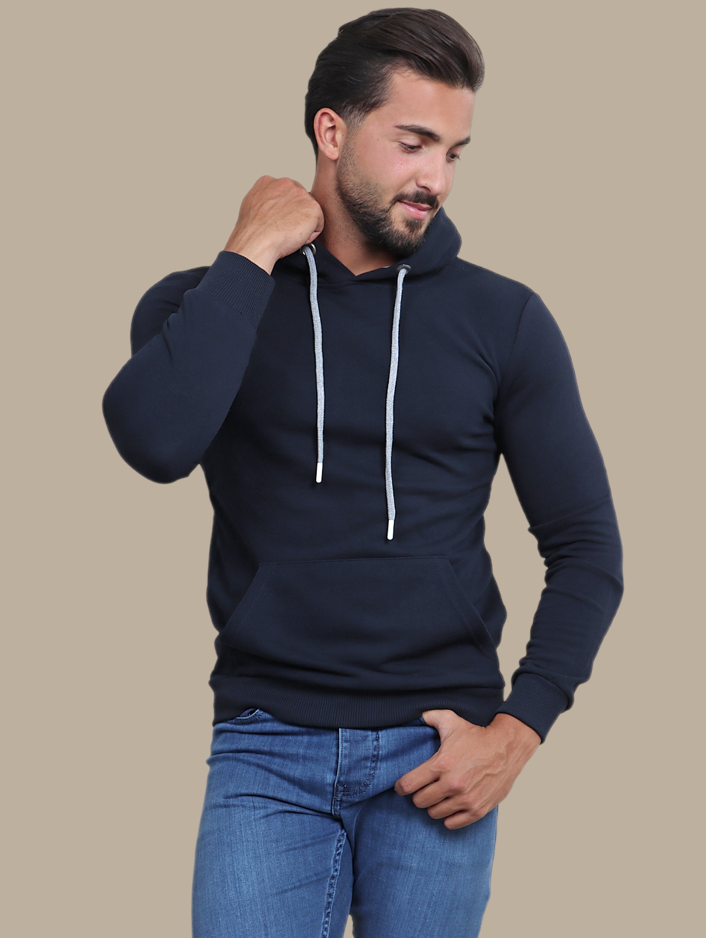 Nautical Ease: Navy Basic Hoodie for Casual Comfort