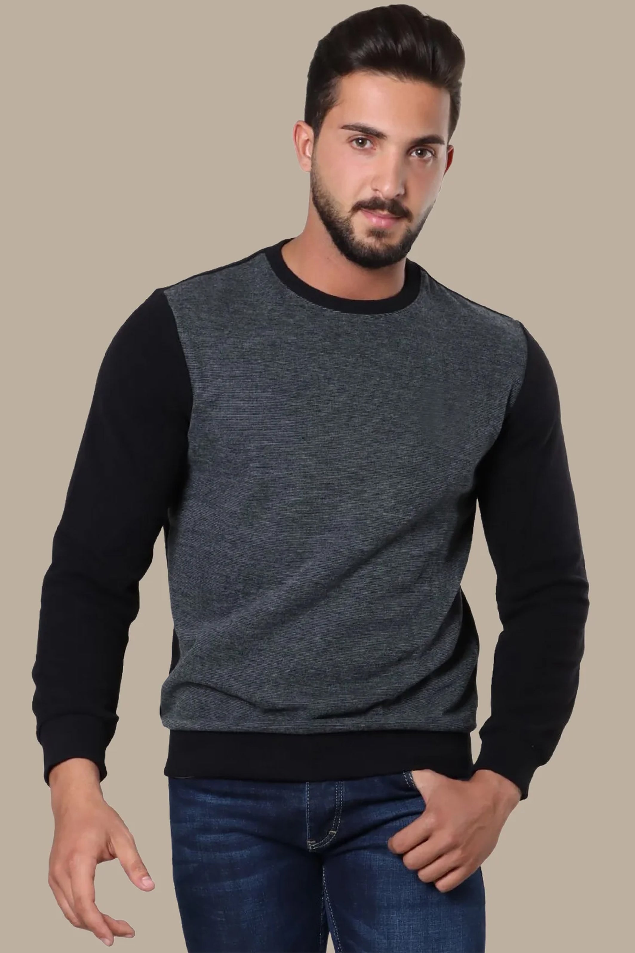 Sweatshirt Classic Pin Stripes | Black