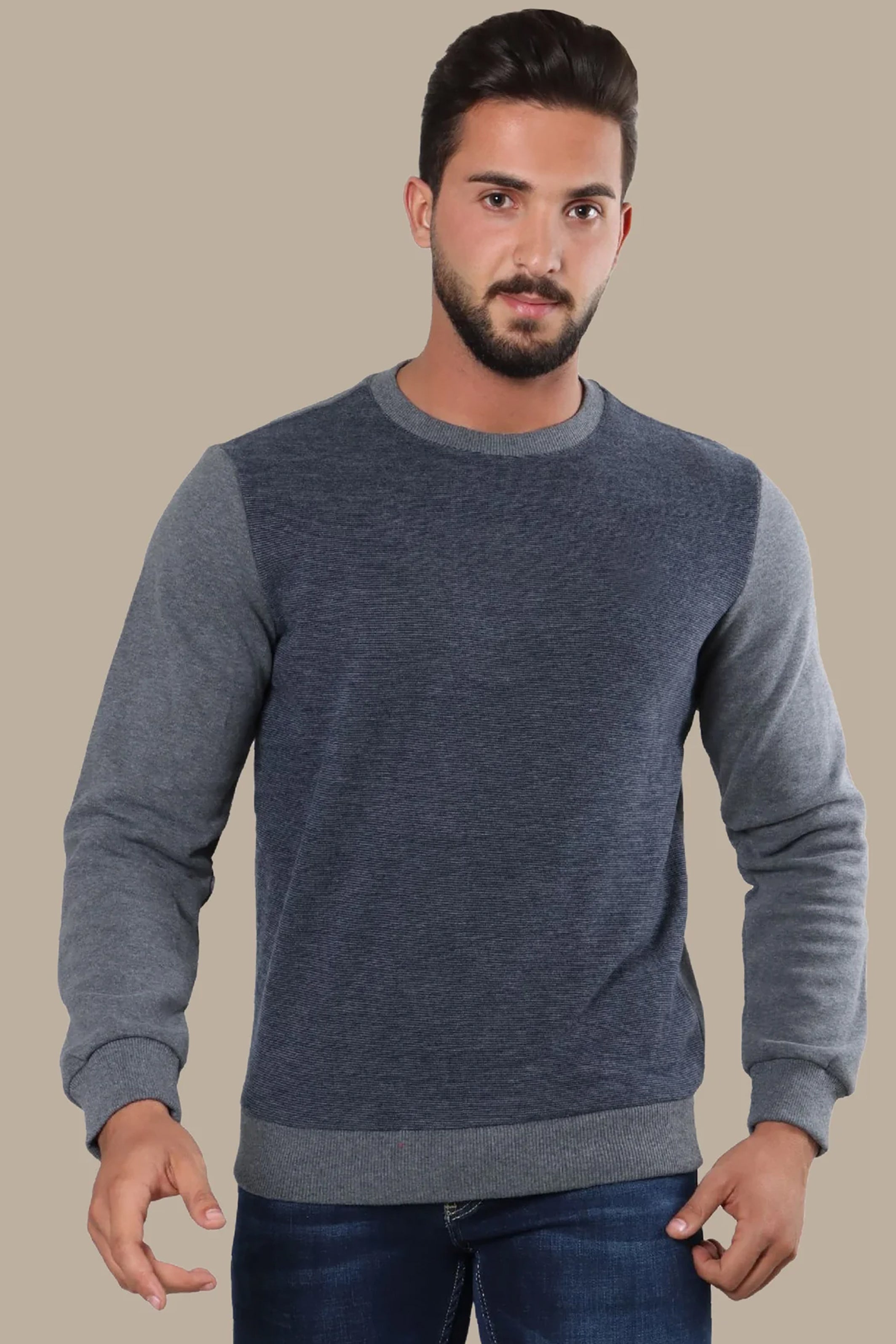 Grey Classic Pin Stripes Sweatshirt