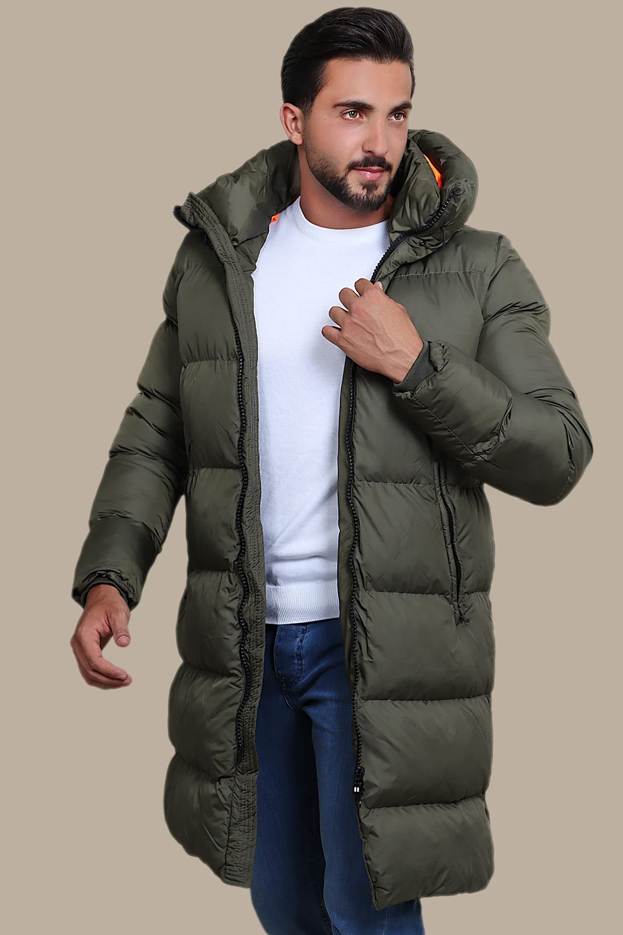 Coat Puffer Hooded | Khaki