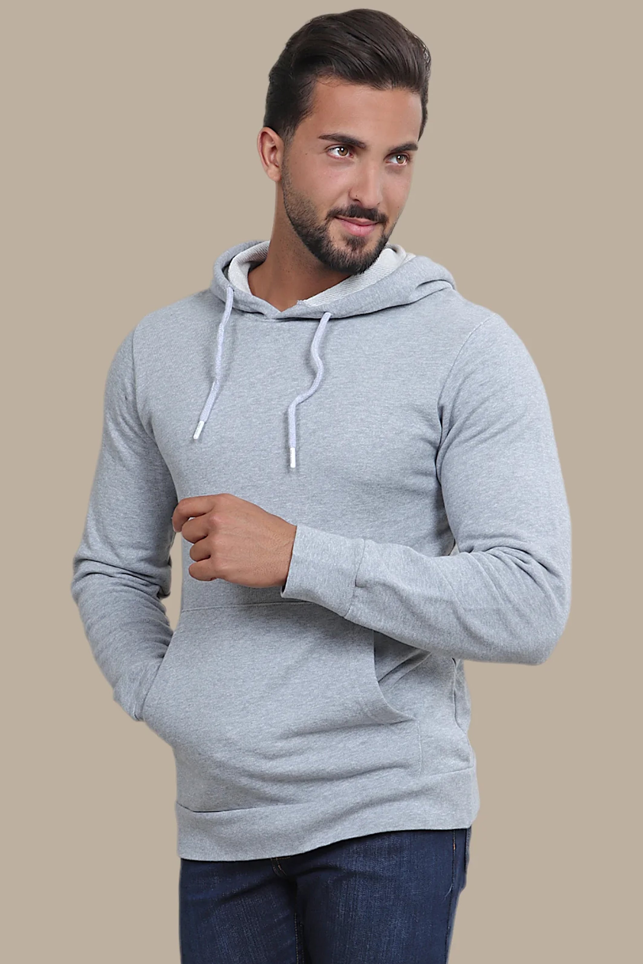 Hoodie With Pockets | Light Grey