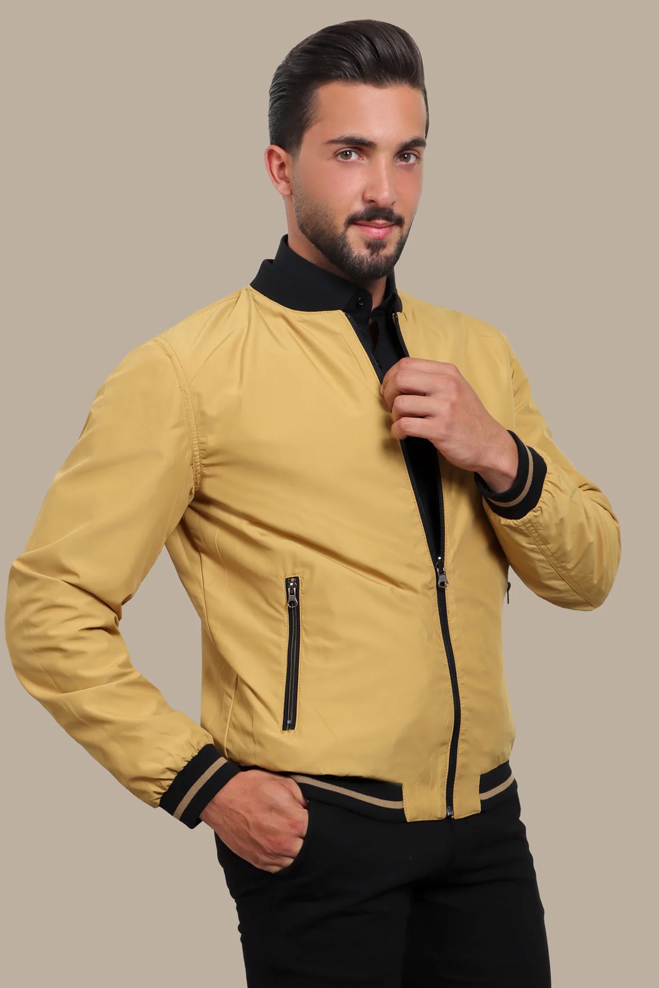 Mustard Double Face Blouson Jacket