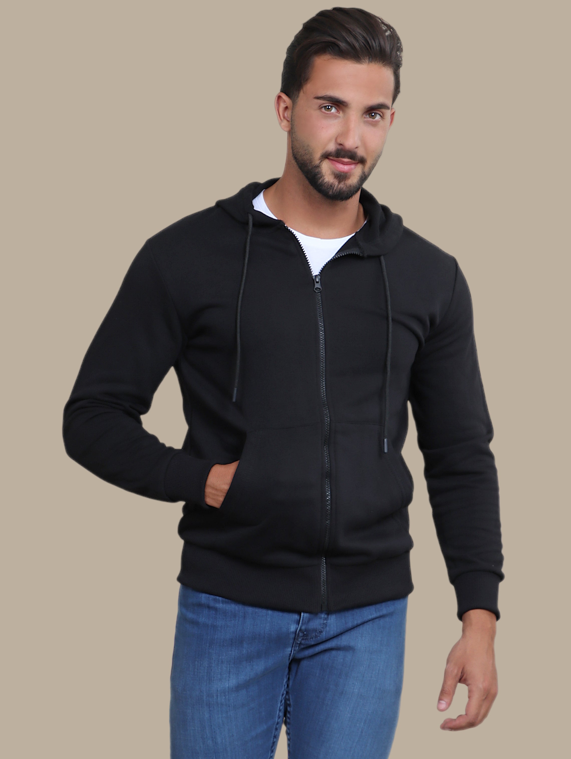 Timeless Elegance: Black Plain Basic Hoody