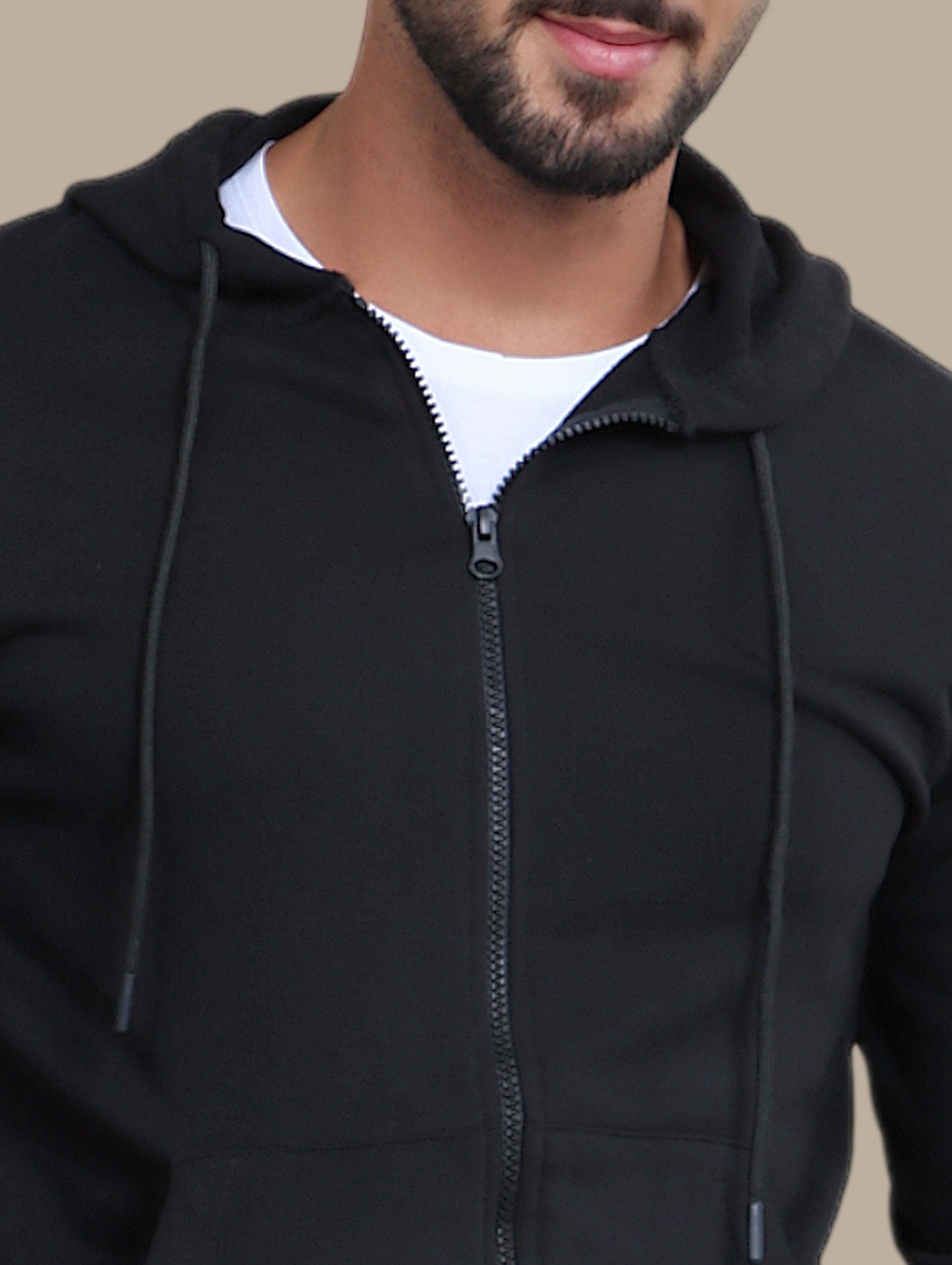 Timeless Elegance: Black Plain Basic Hoody