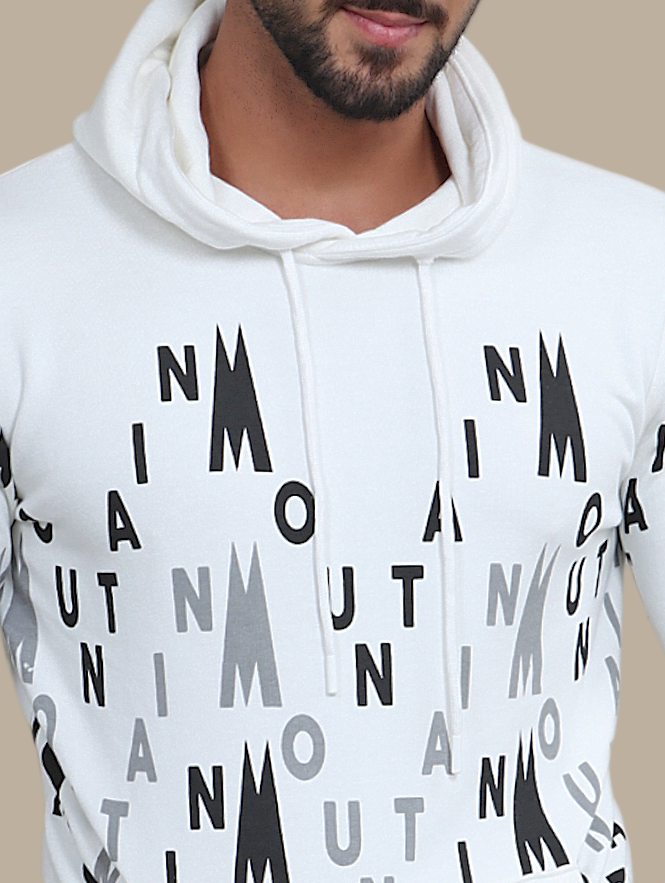 Sweatshirt Hooded Mountain | White