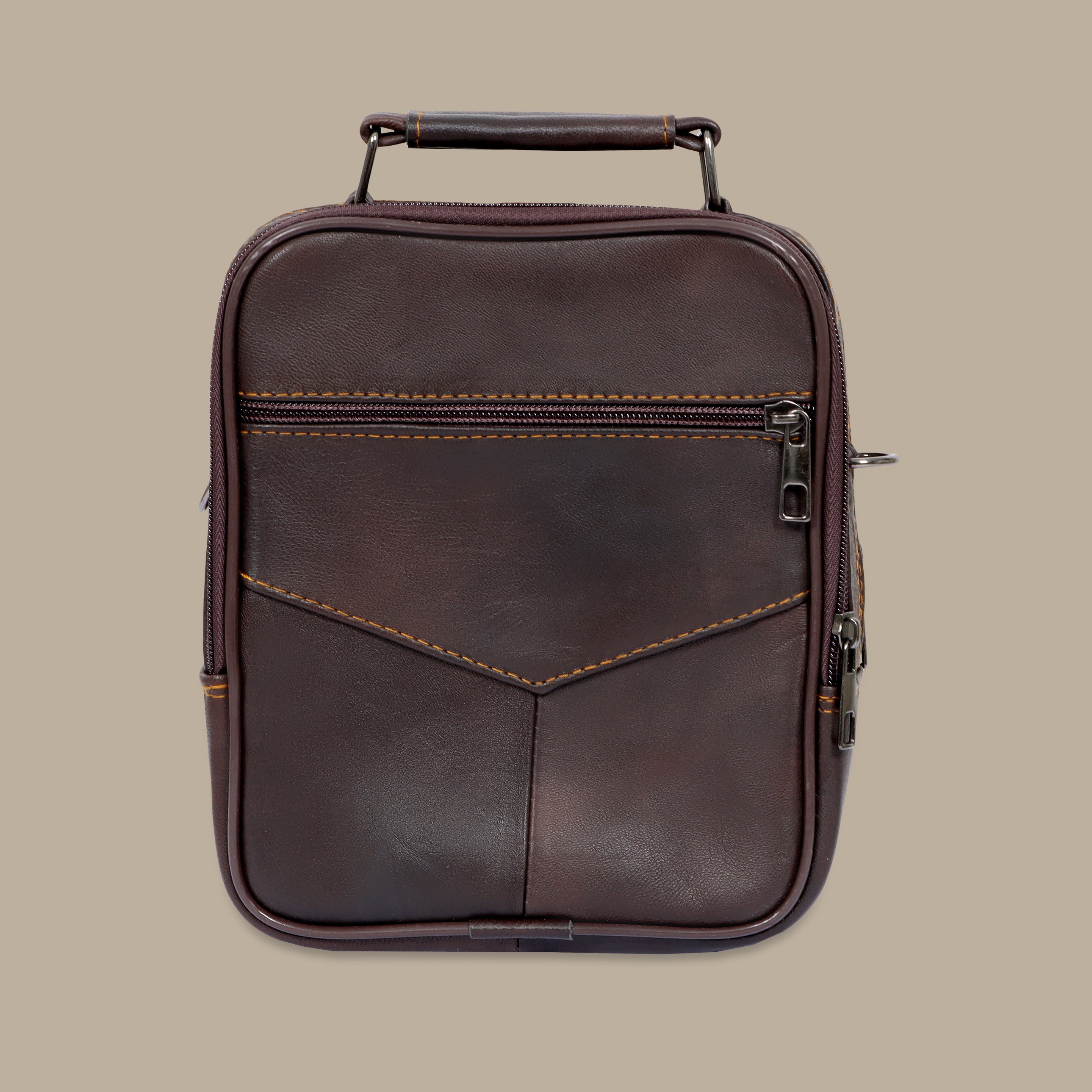 Brown Rustic Leather Wrist Bag