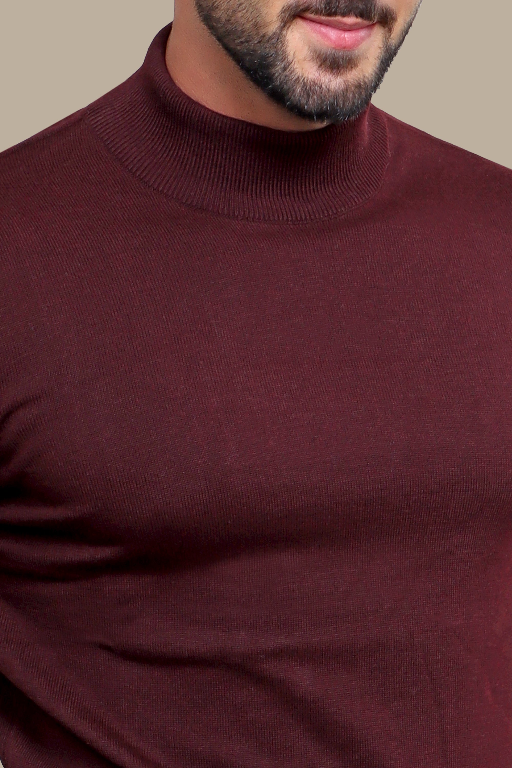 Sweater High Neck Basic | Burgundy