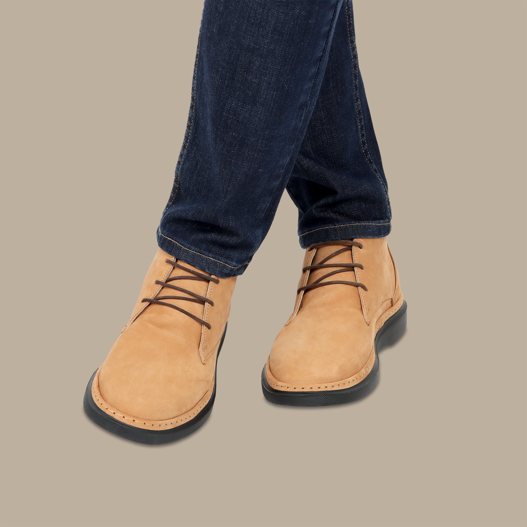 Shoes Half Boot Nubuck Plain | Camel