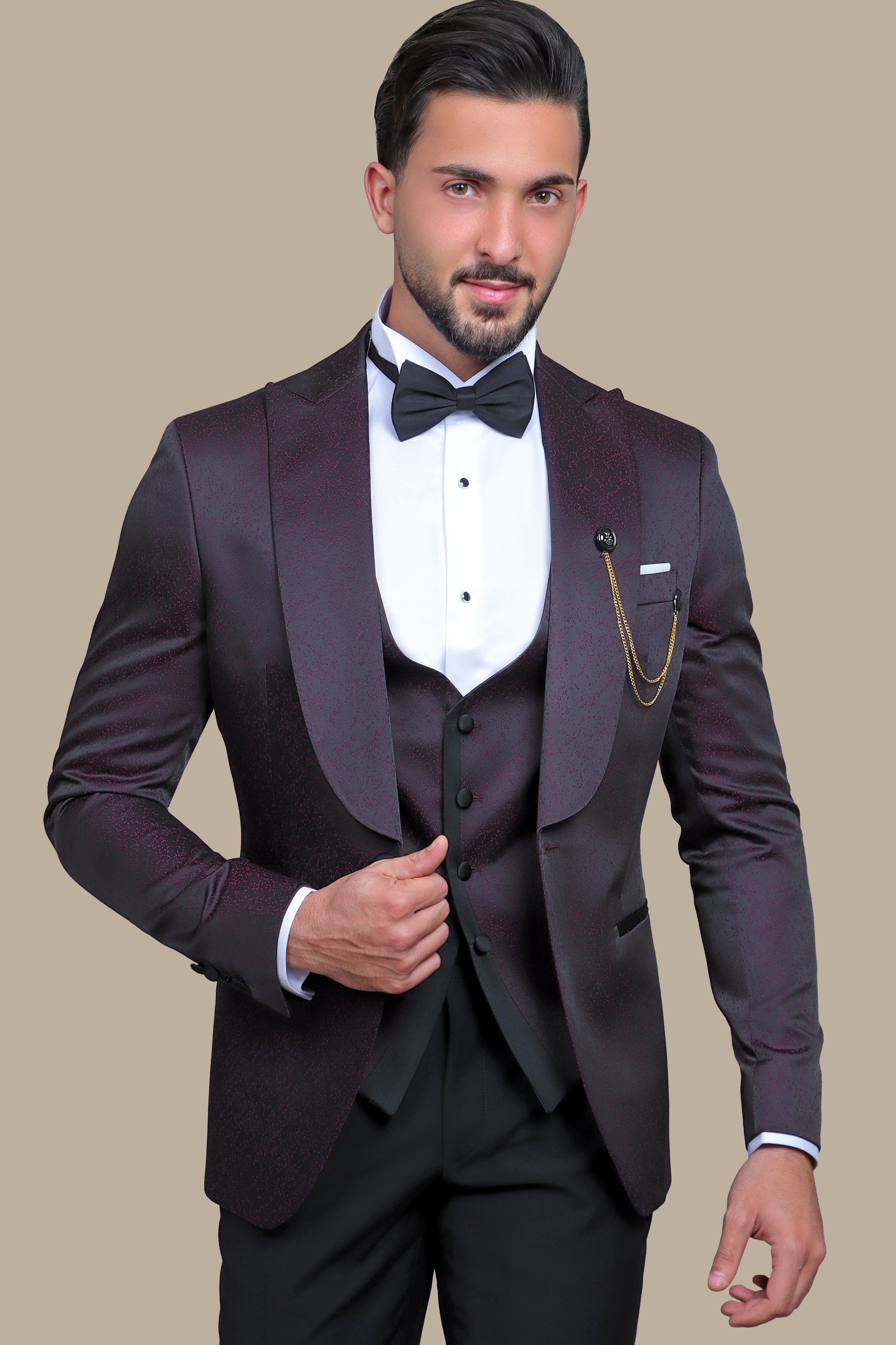 Purple 3-Piece Tuxedo with FV Pattern