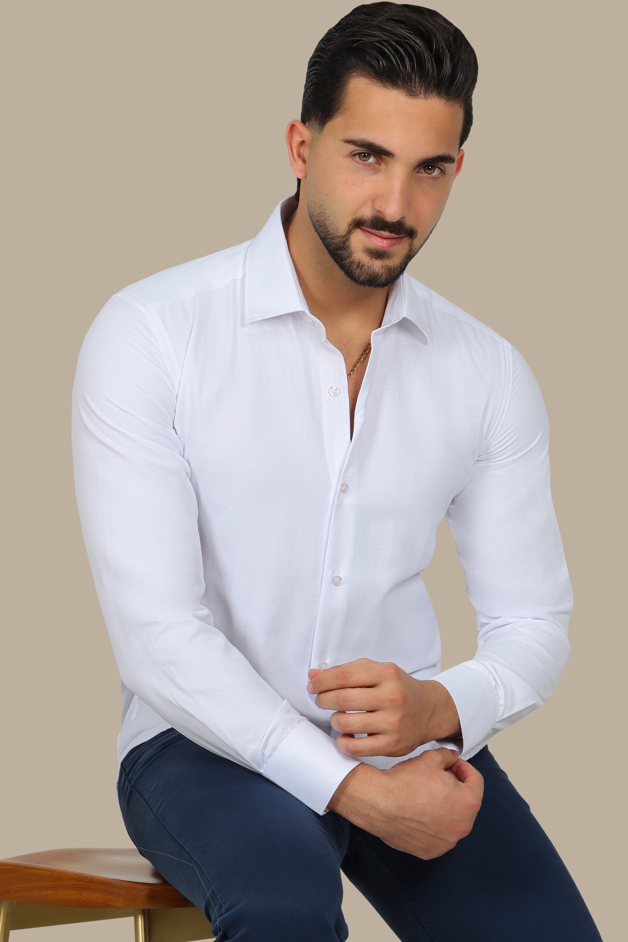 White Slim Oxford Shirt