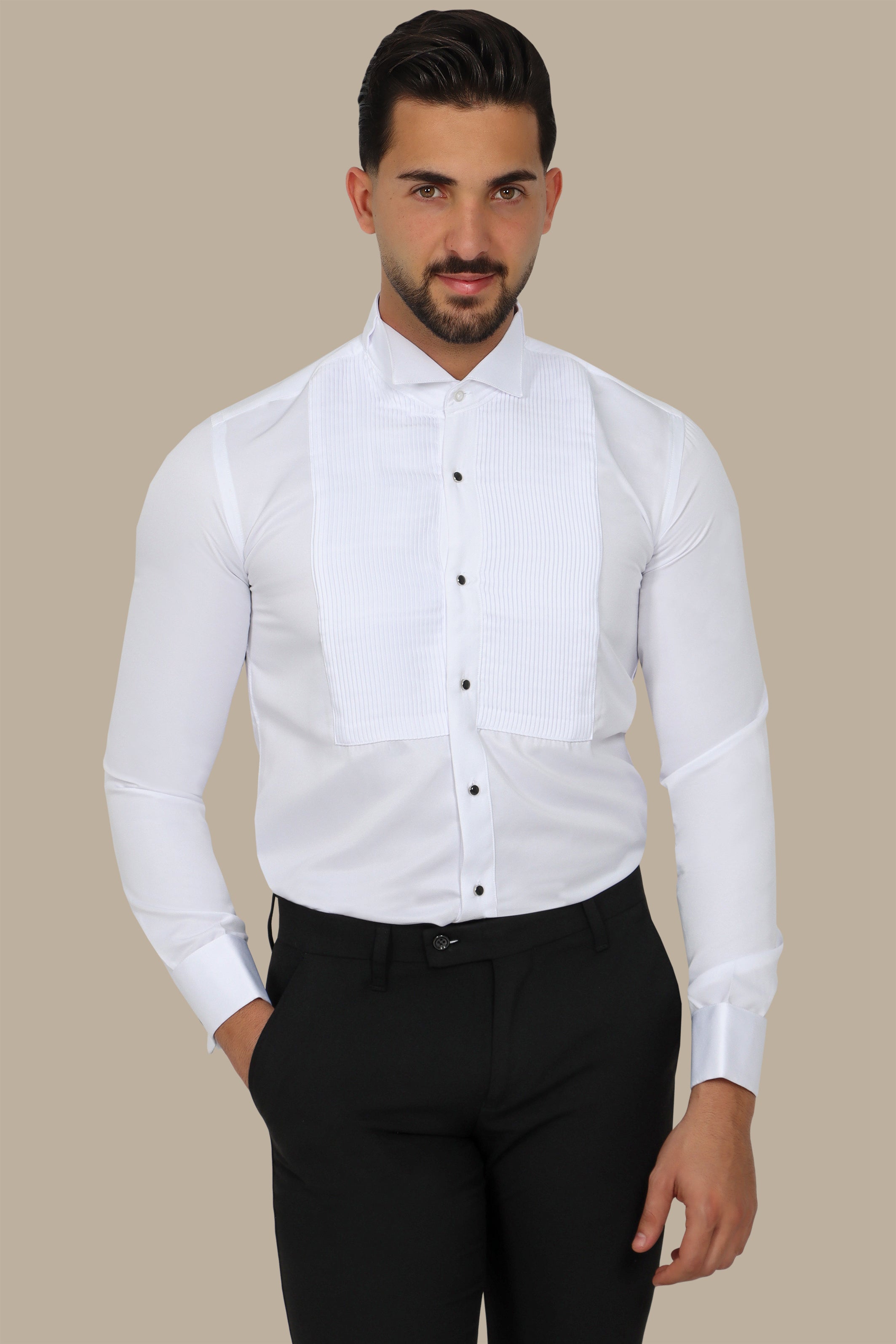 White Plissé Shirt