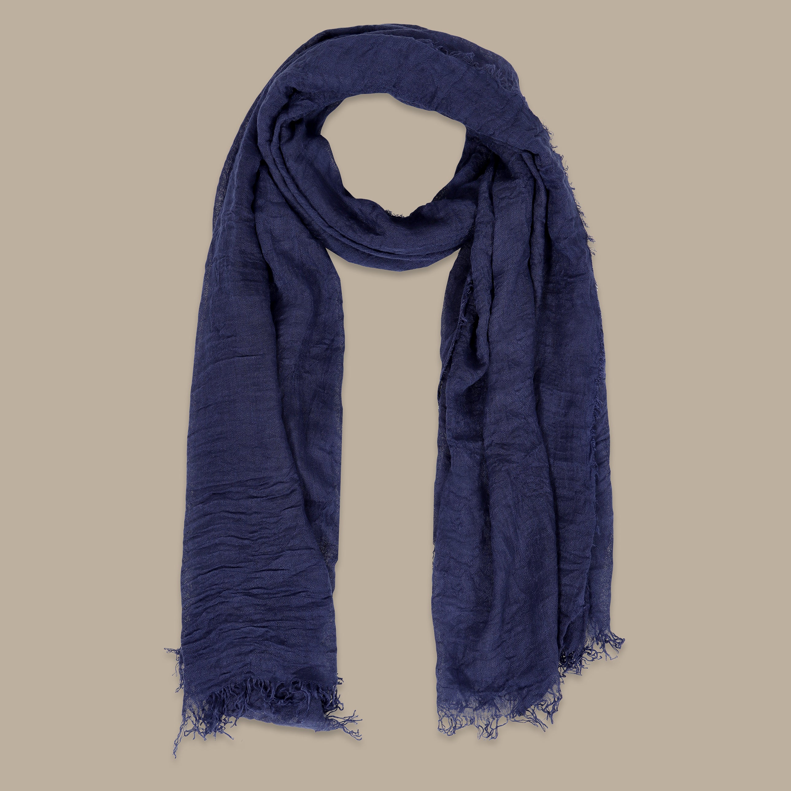 Plain Navy Scarf