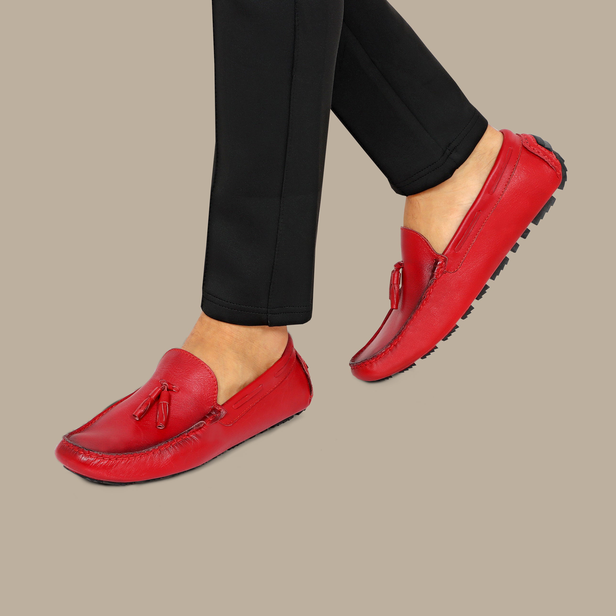 Red Moccasins with Tassels