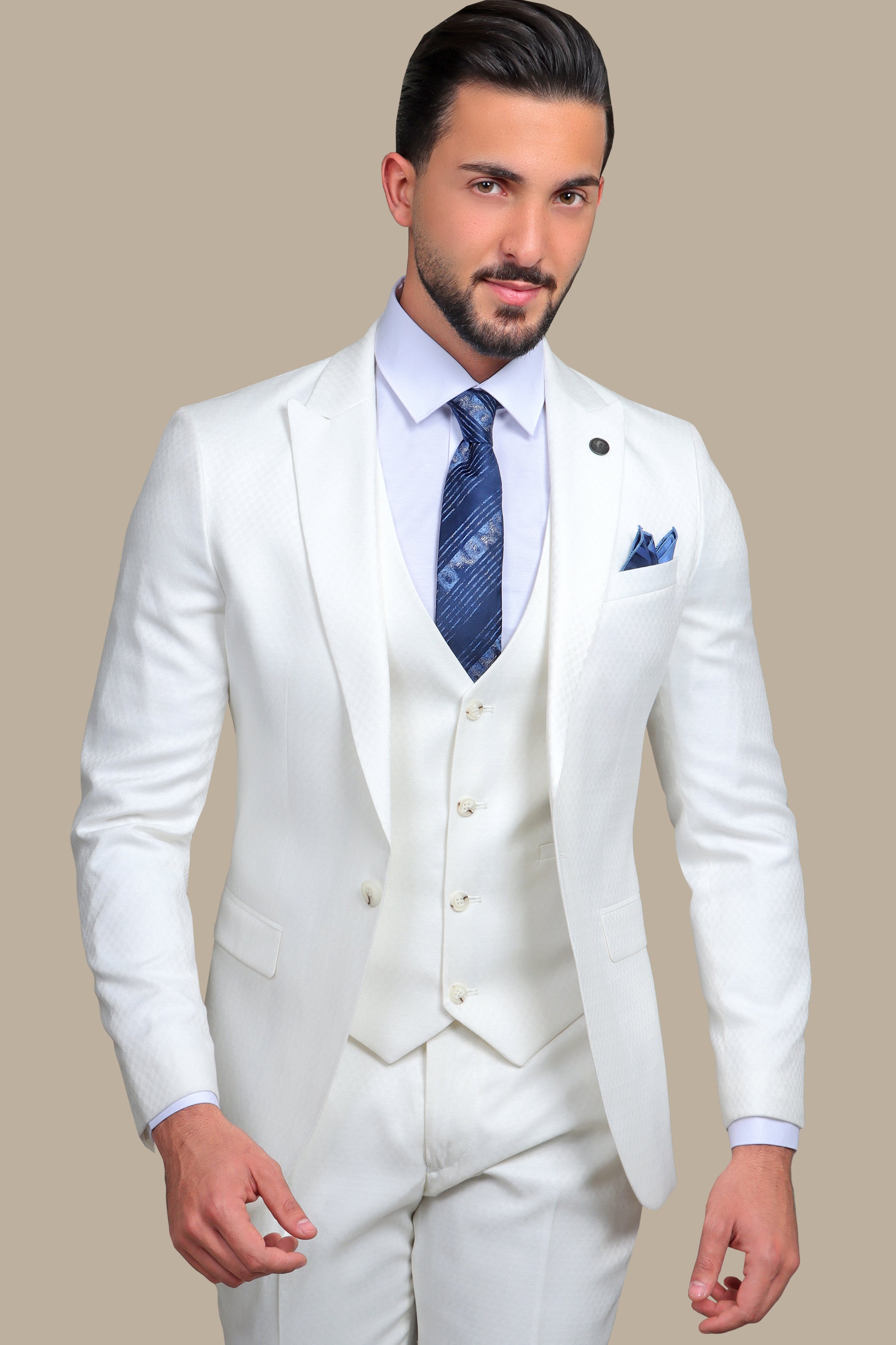 Pure Elegance: Structure 3-Piece Suit in Crisp White