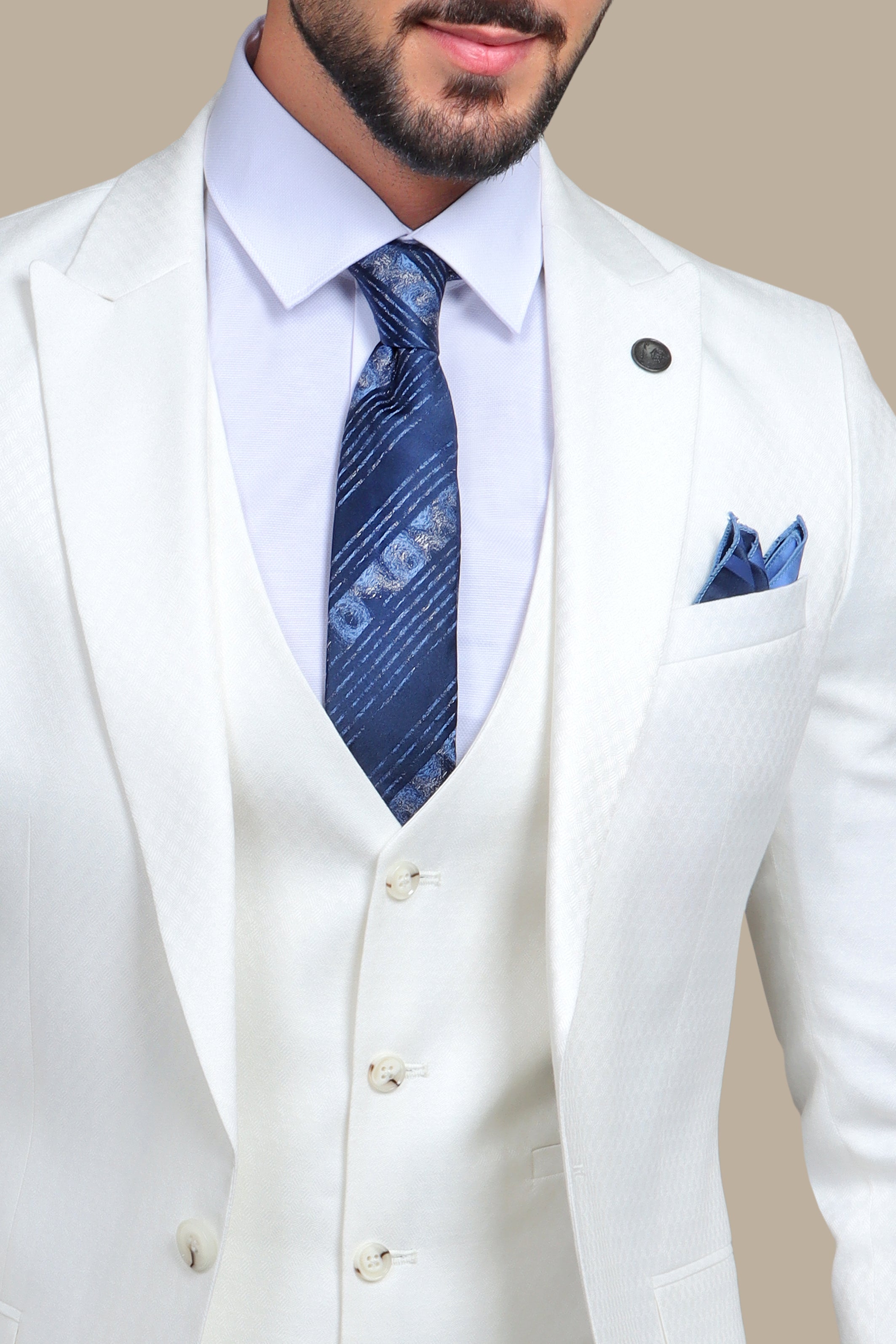 Pure Elegance: Structure 3-Piece Suit in Crisp White