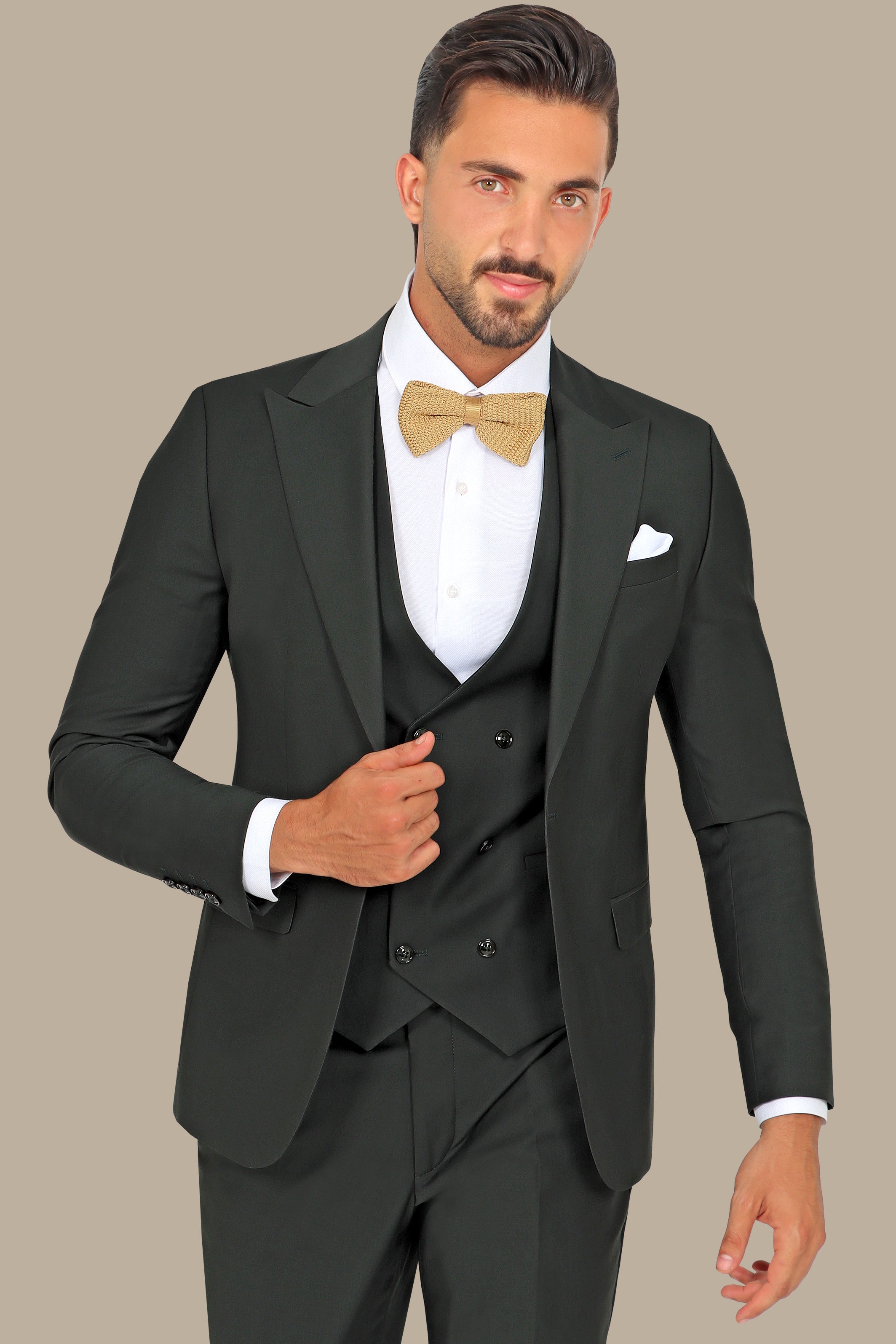 Dark Green 3-Piece Plain Suit