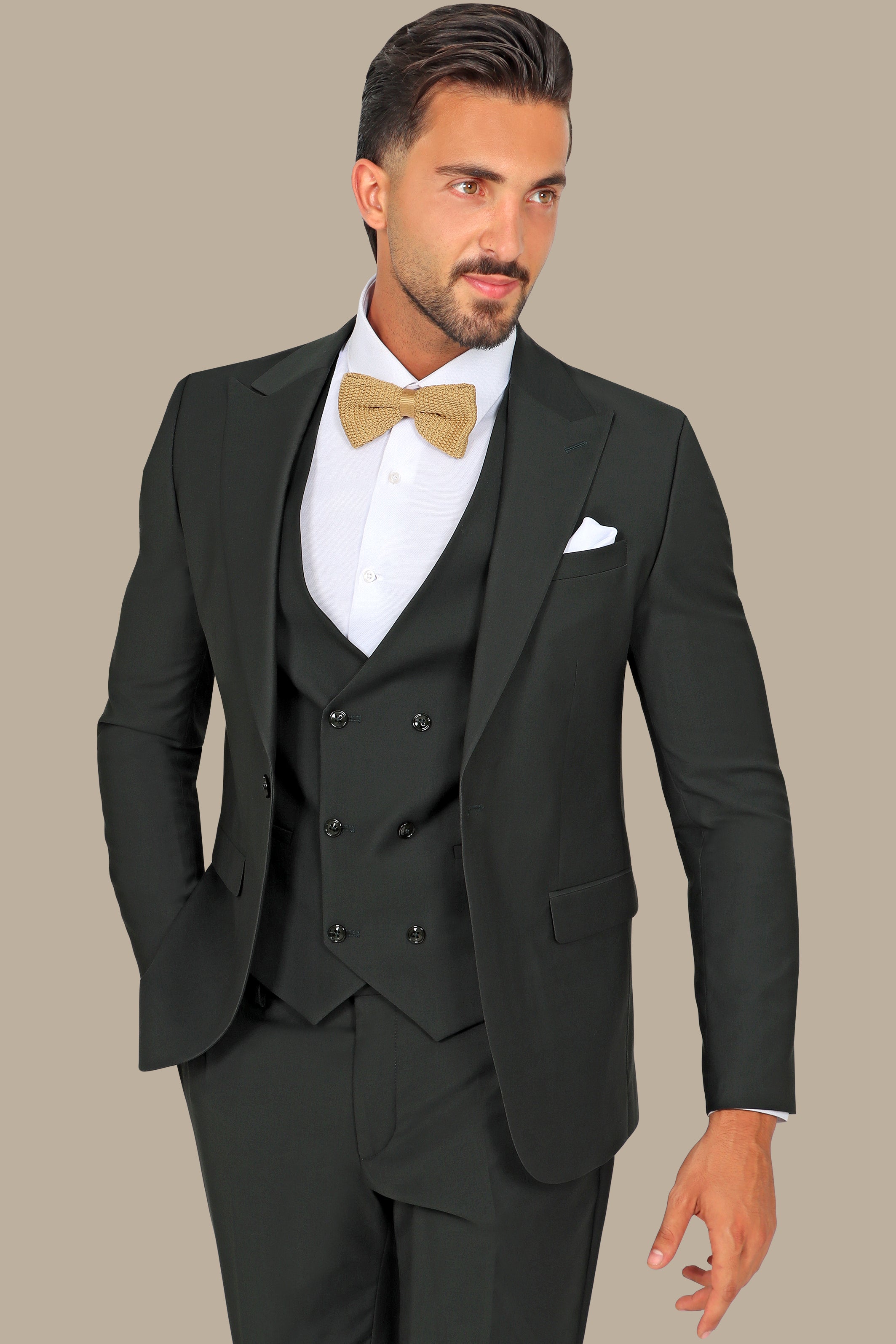 Dark Green 3-Piece Plain Suit