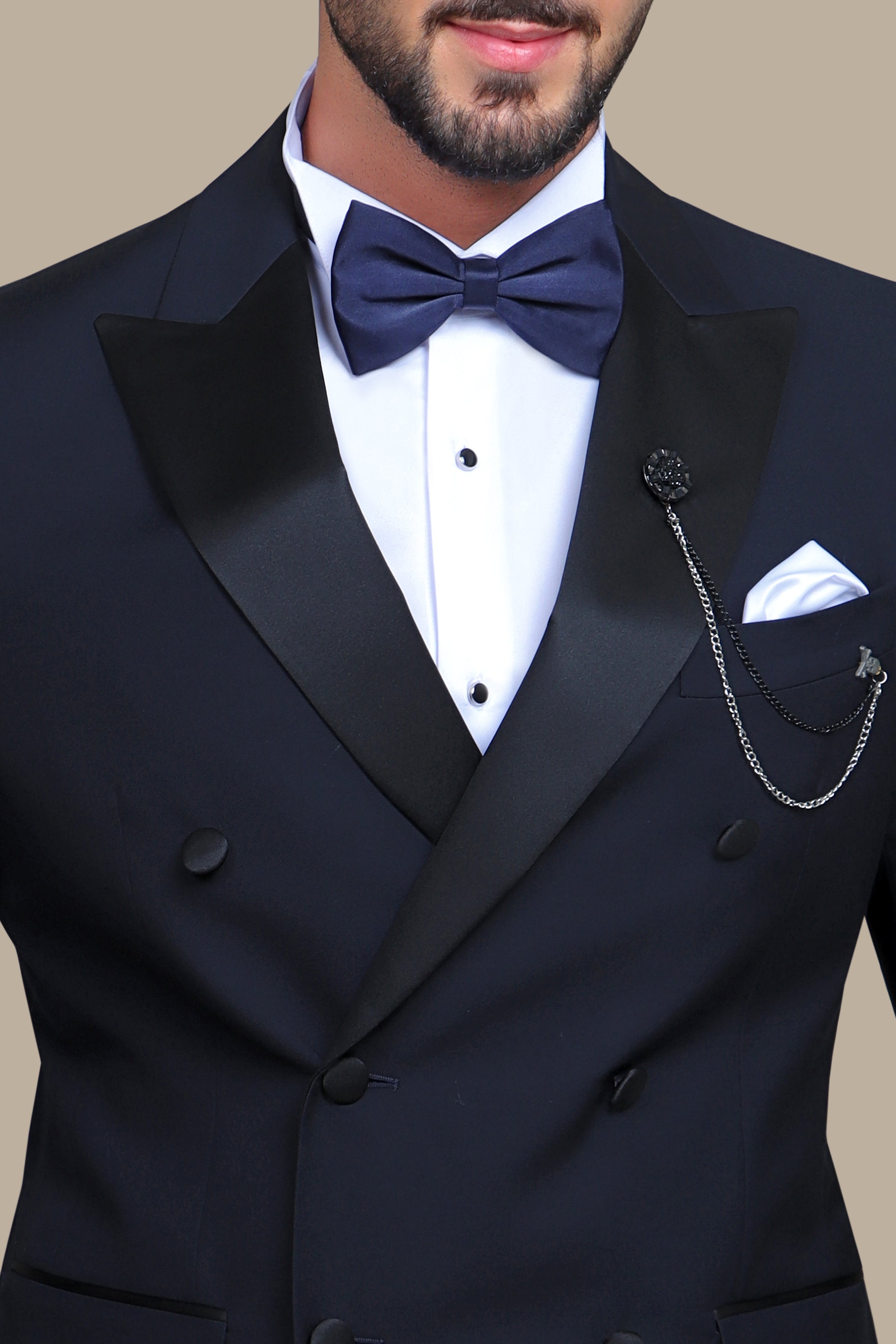 Navy Double-Breasted Elegance: A Timeless Statement