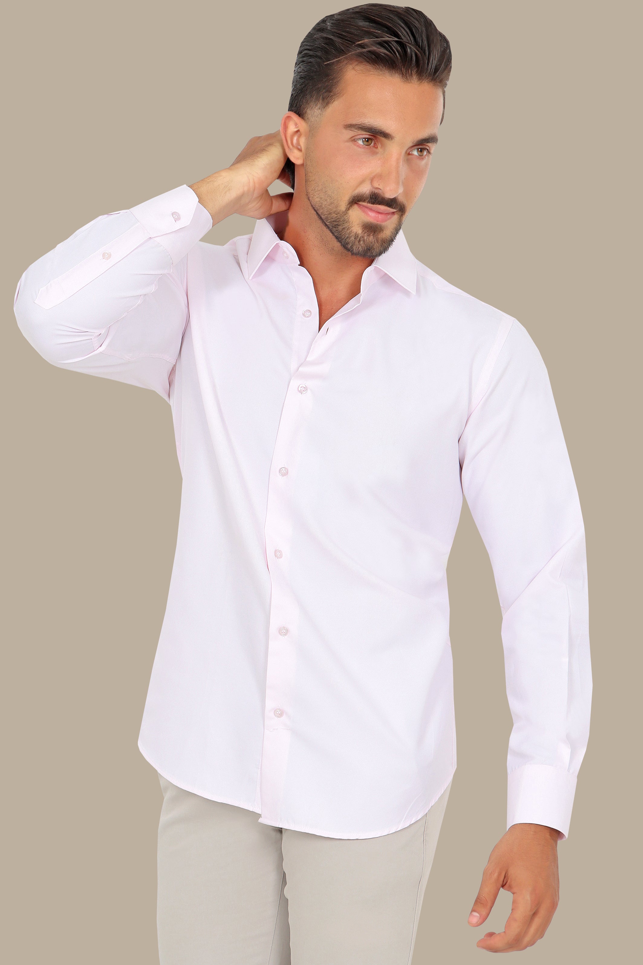 Light Pink Pique Regular-Fit Shirt