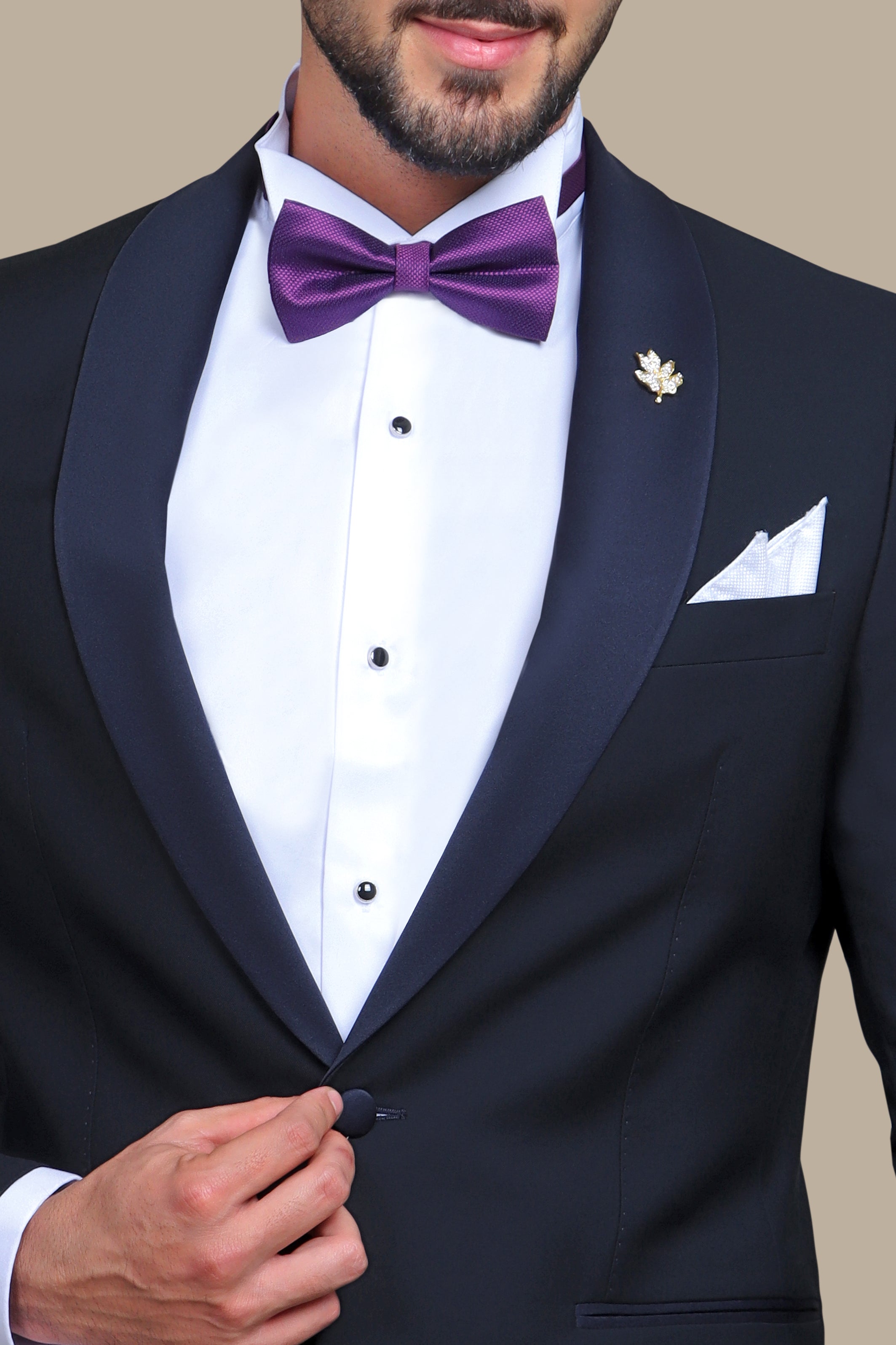 Midnight Elegance: The Navy Tuxedo with Shawl Lapel