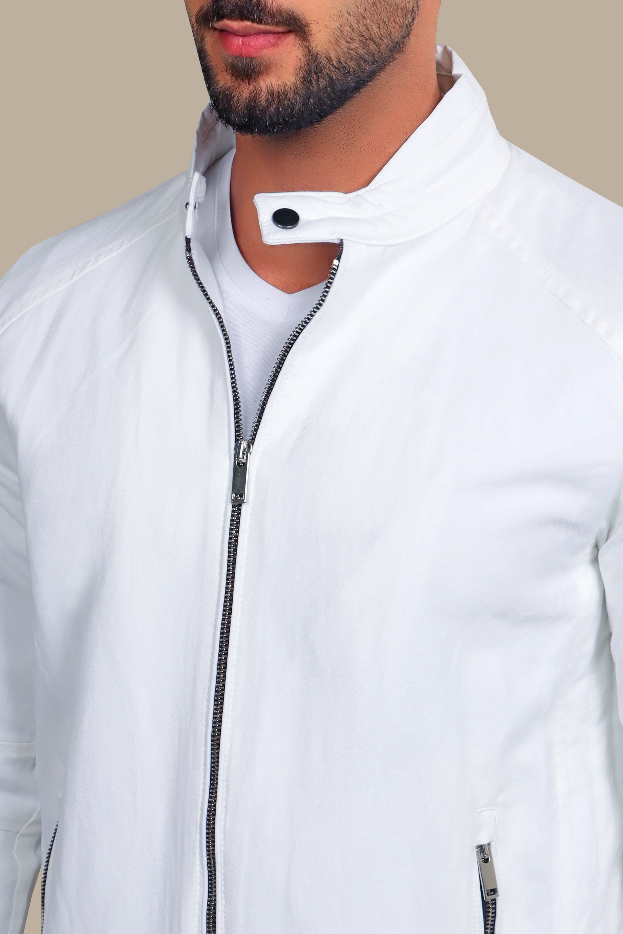 White Cotton Mao Jacket: Effortless Elegance for Every Occasion