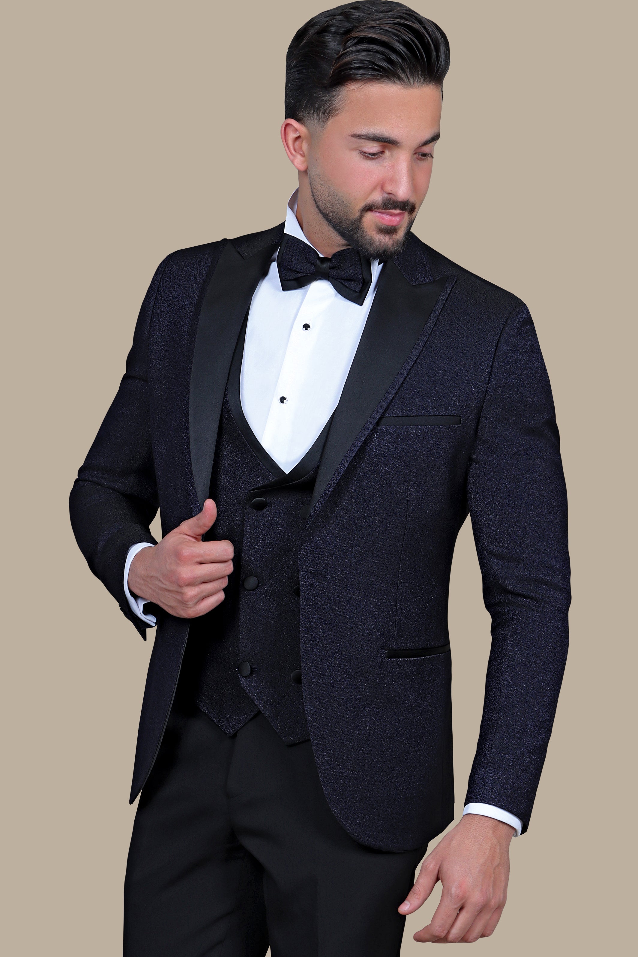 Navy Peak Structured 3-Piece Tuxedo