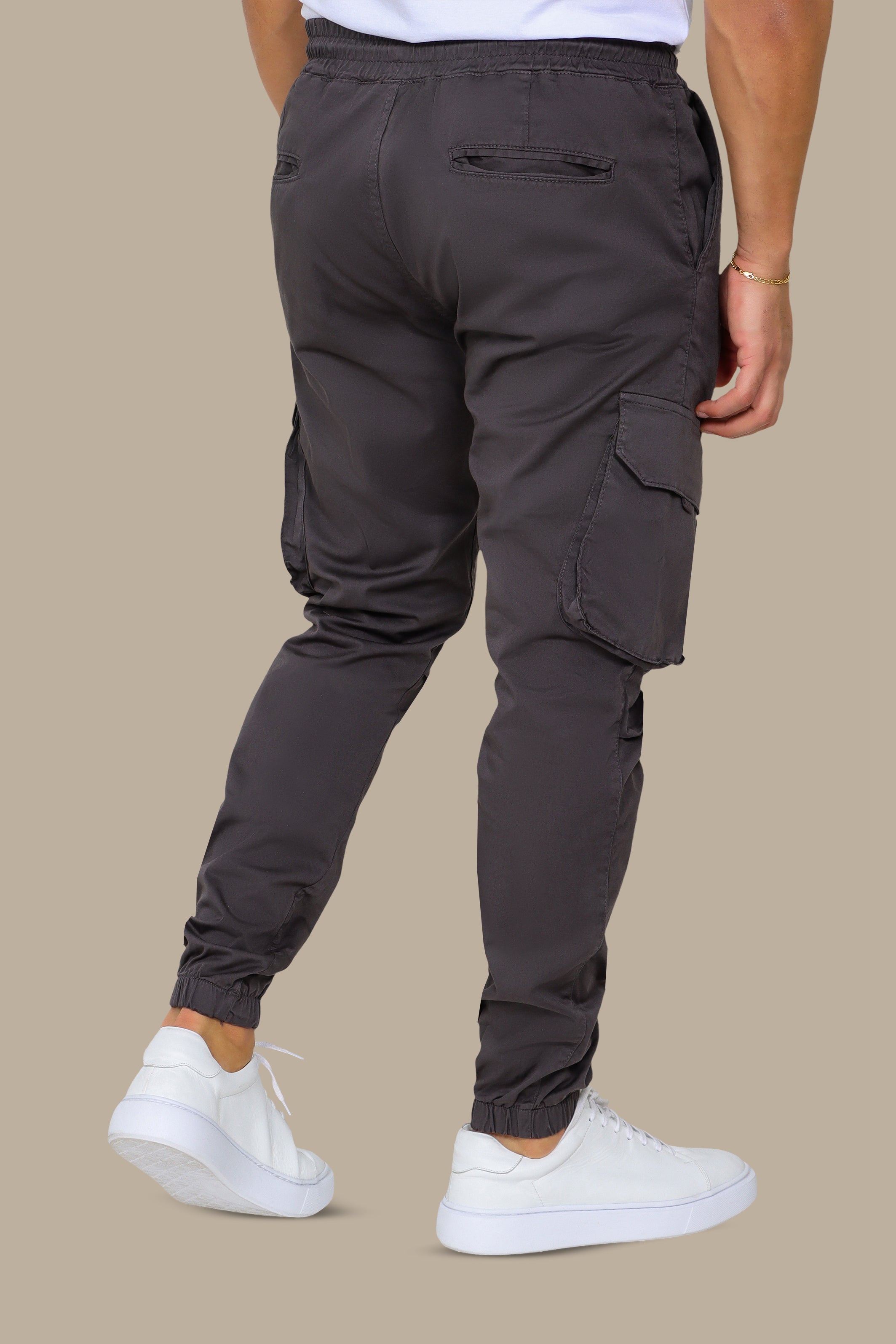 Dark Grey Banded Cargo Pant