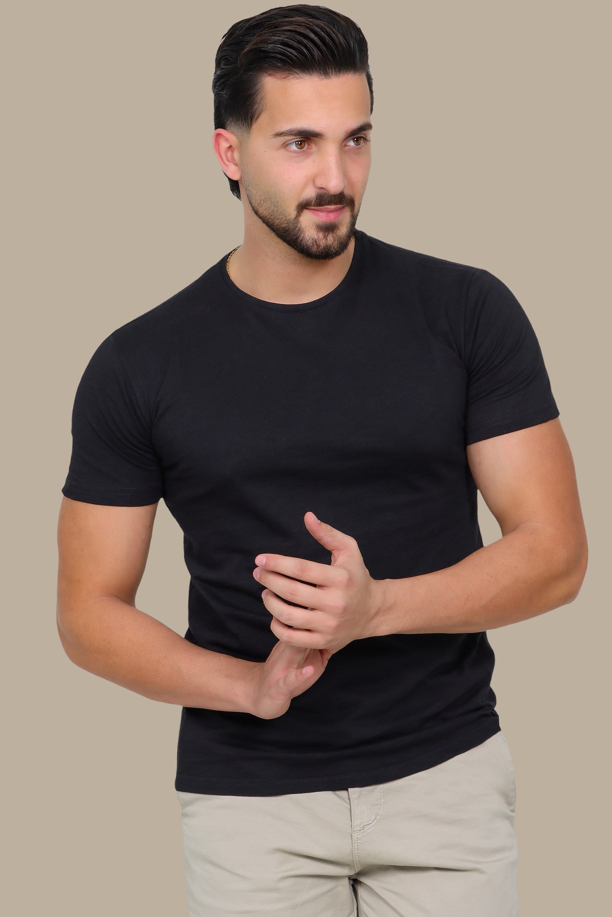 Black Round Neck T-Shirt