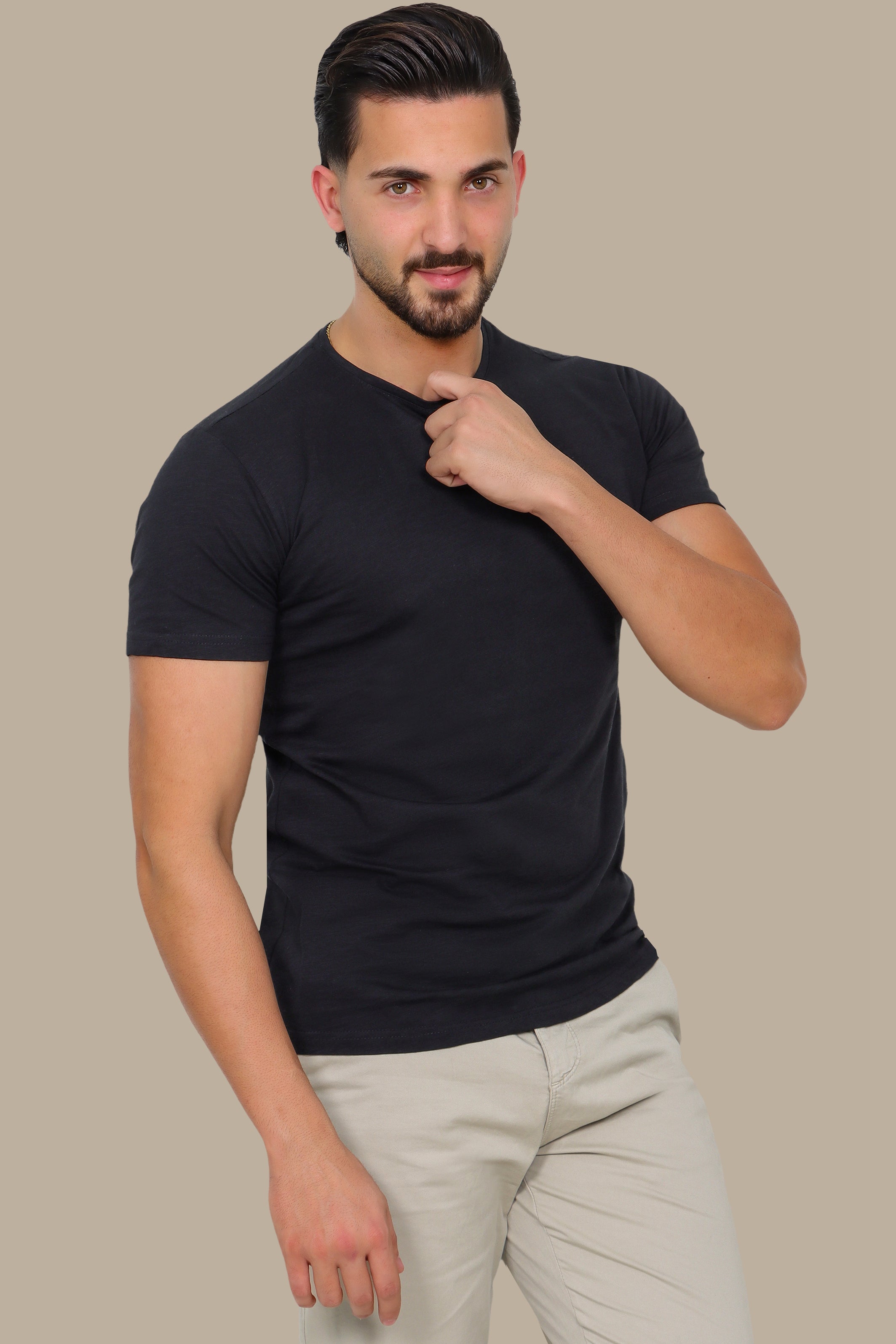 Black Round Neck T-Shirt