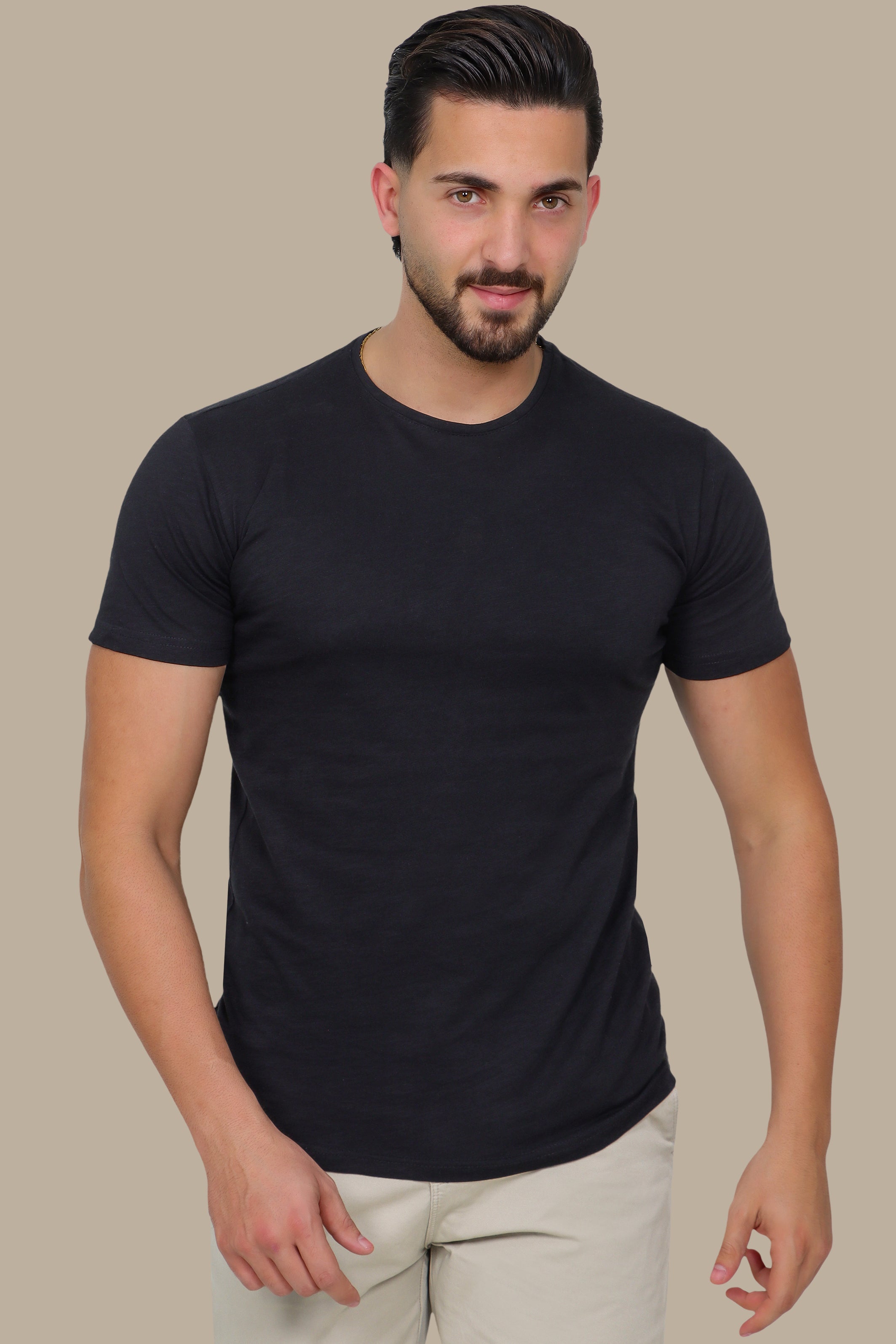 Black Round Neck T-Shirt