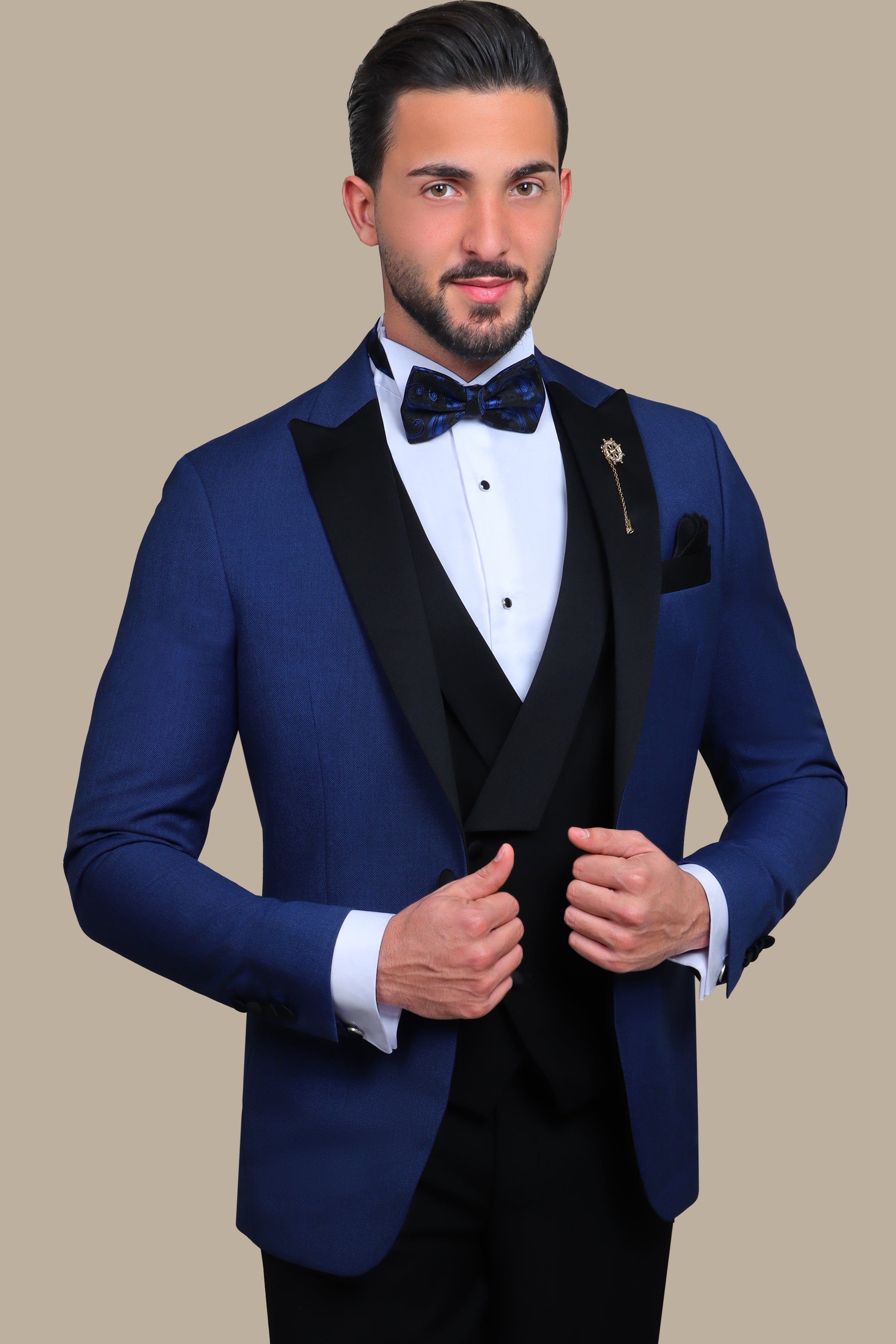 Indigo Chic: Pique Peak 3-Piece Tuxedo