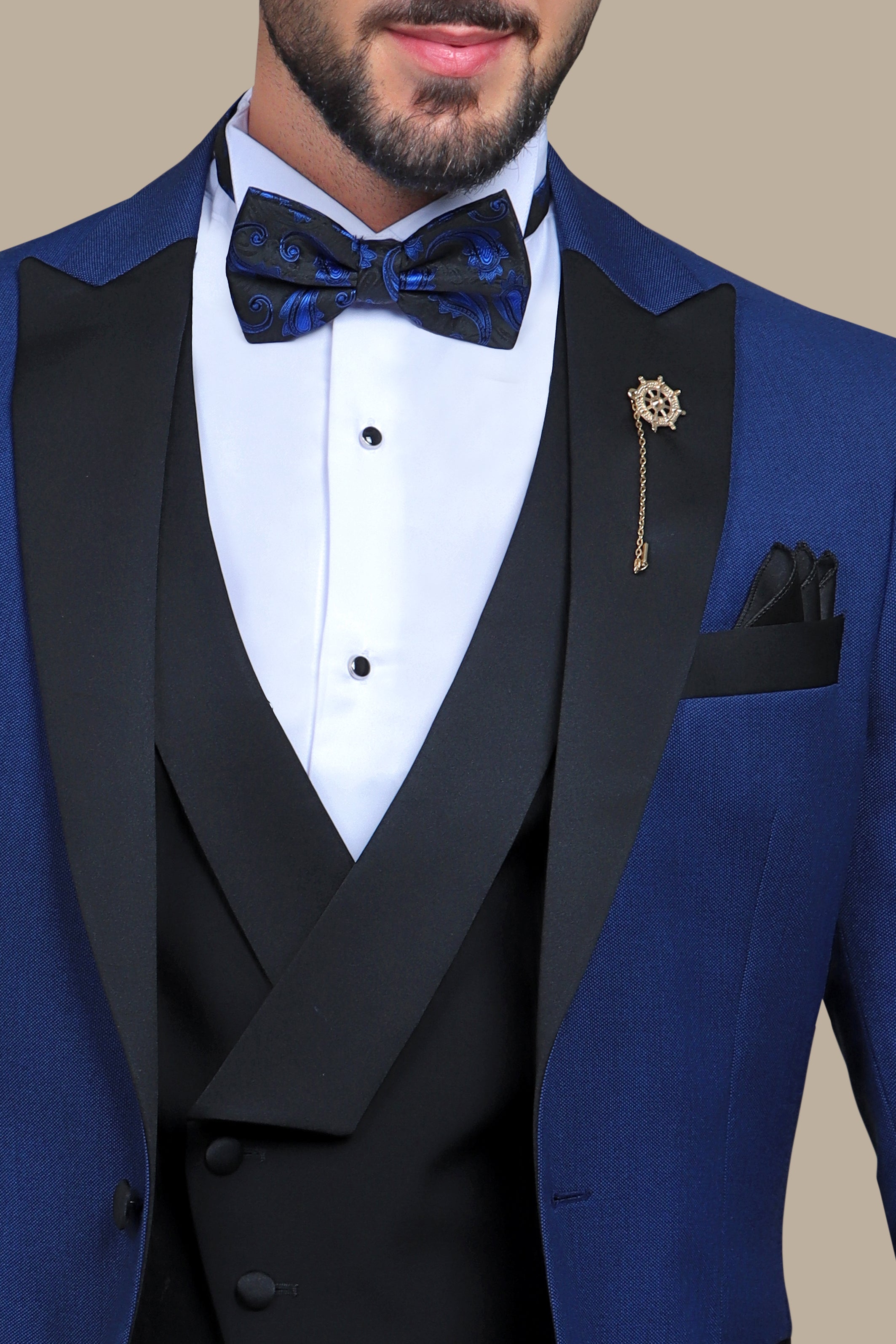 Indigo Chic: Pique Peak 3-Piece Tuxedo