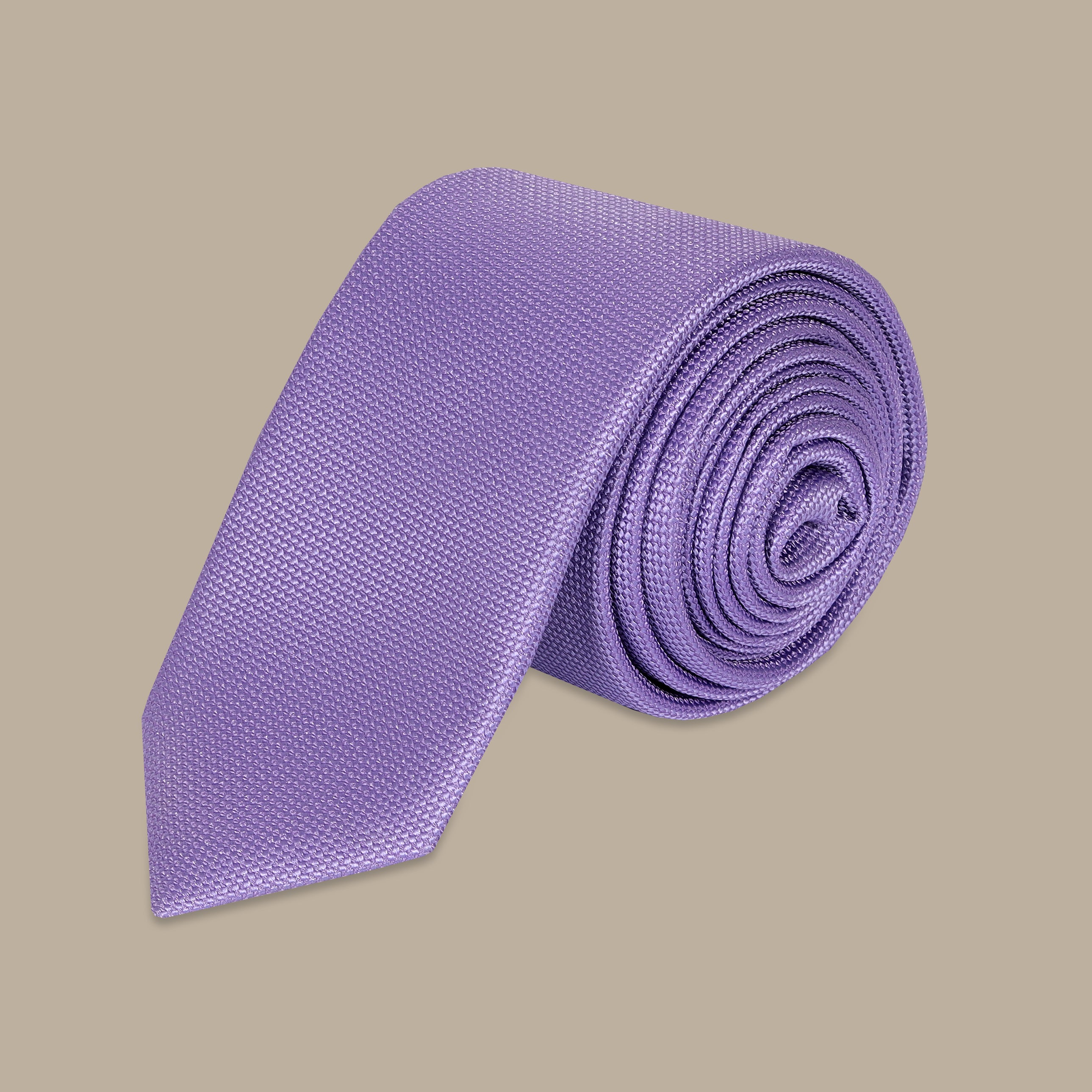 Solid Lilac Structured Tie Set