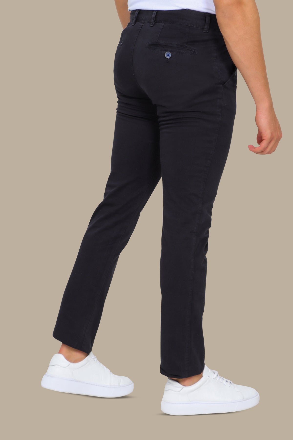 Dark Navy Chino Plain Pants