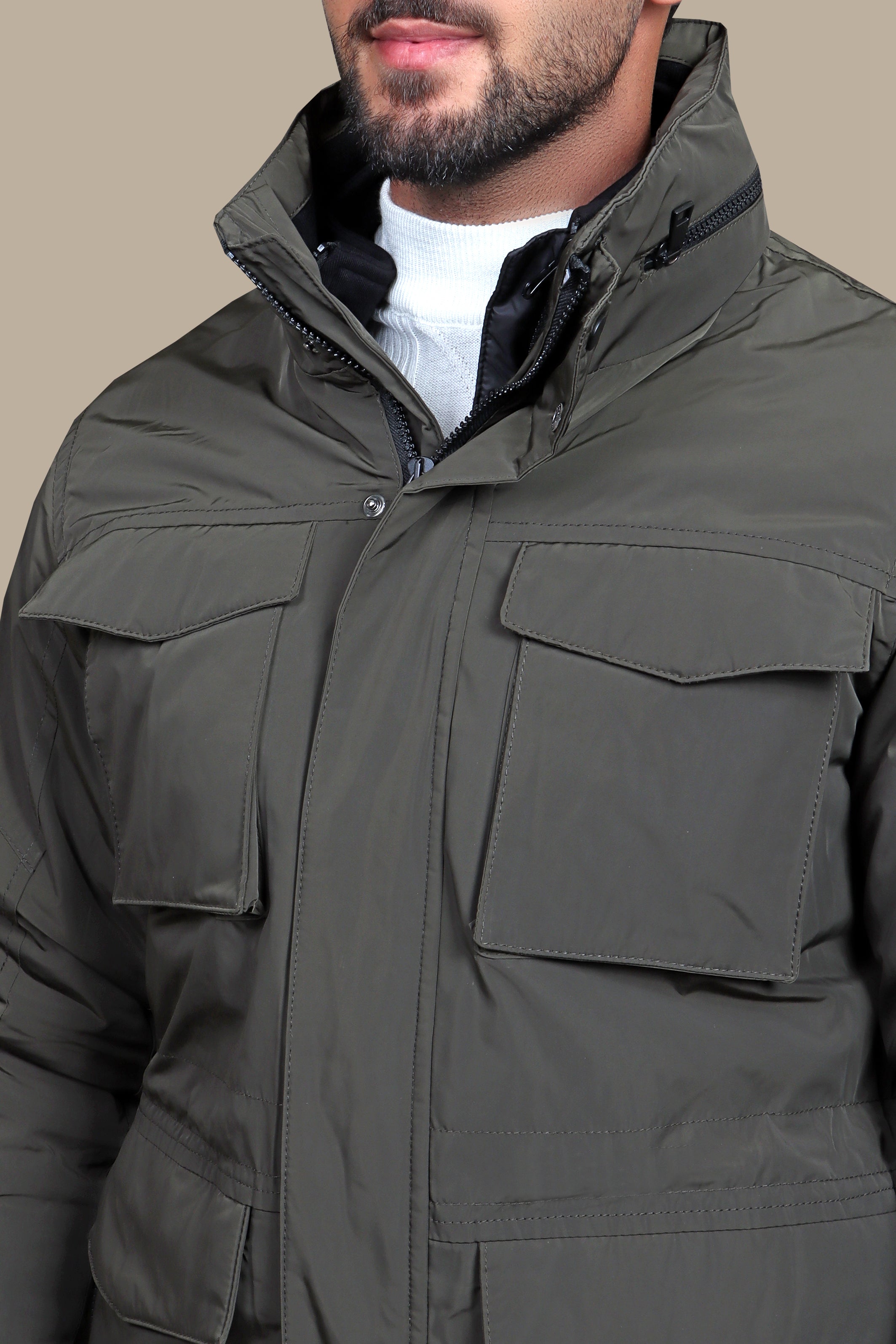 Jacket Windbreaker Detachable | Khaki