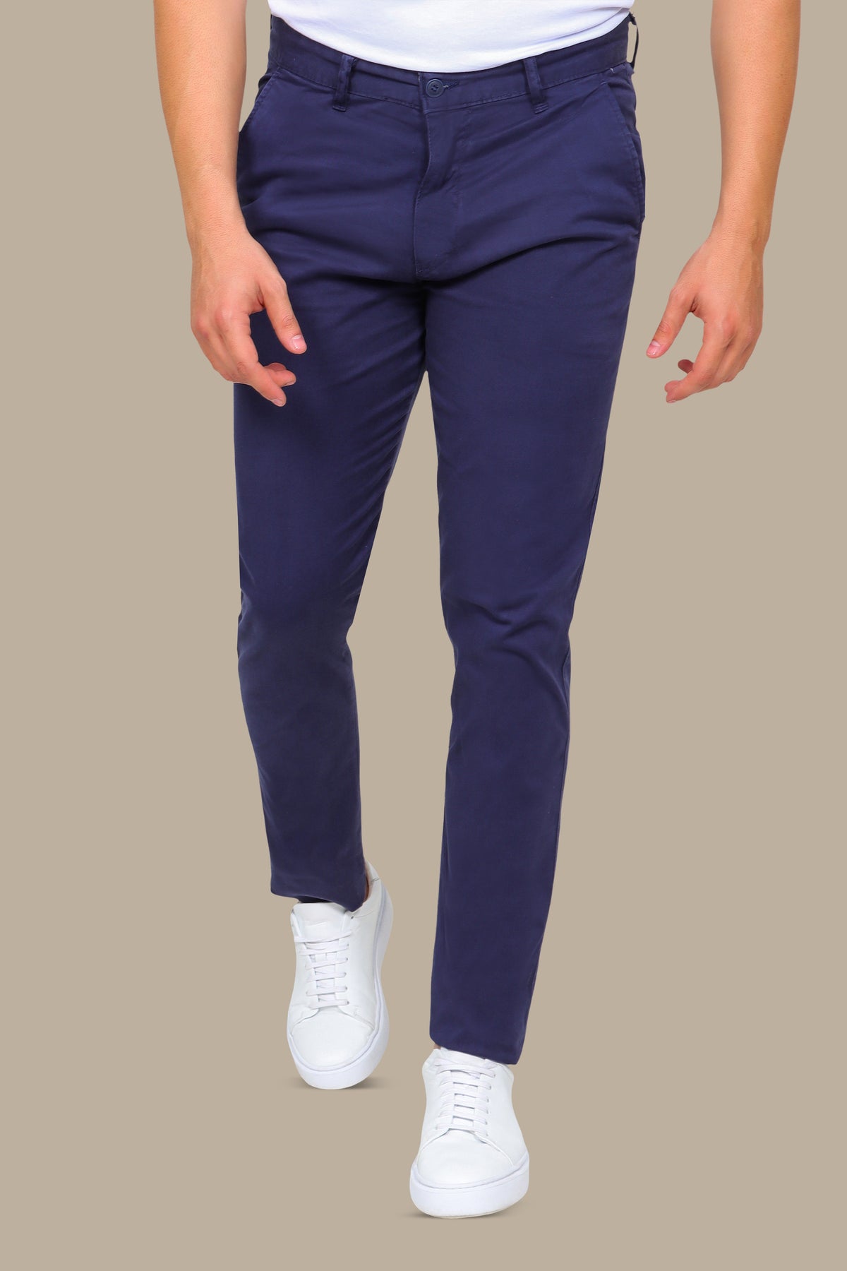 Navy Chino Plain Pants