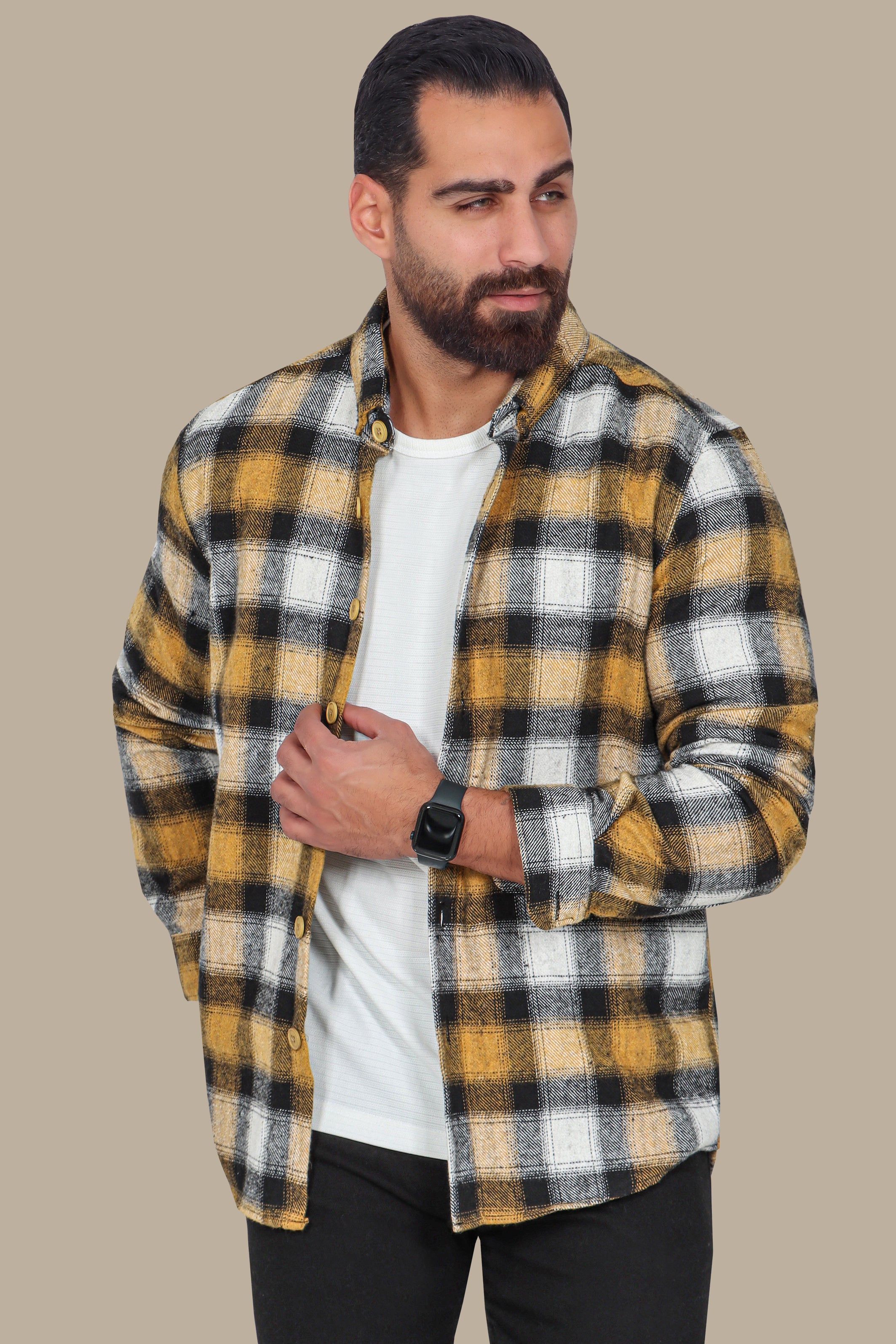 Yellow Checked Overshirt