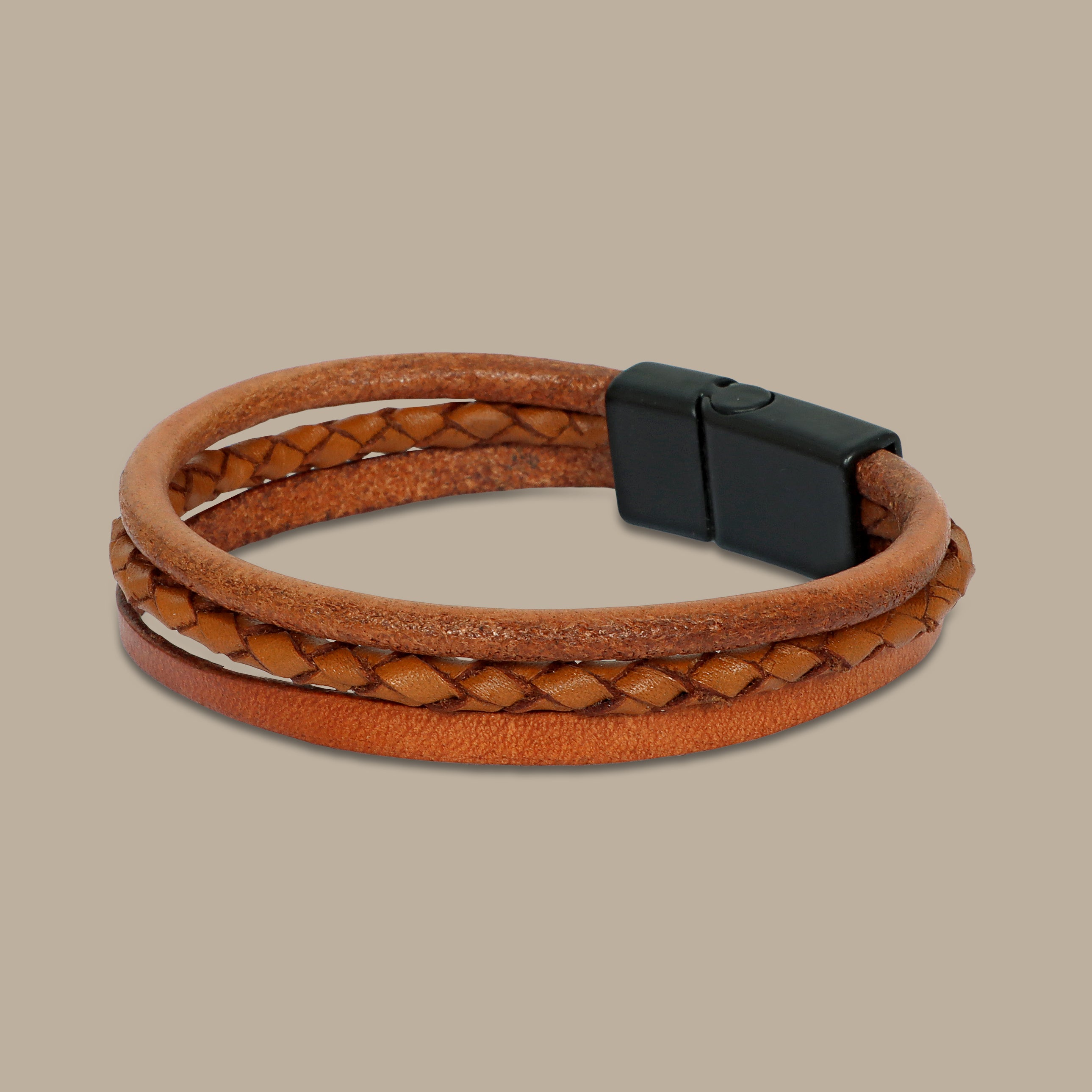 Havana Harmony: Triple-Layer Braided Bracelet