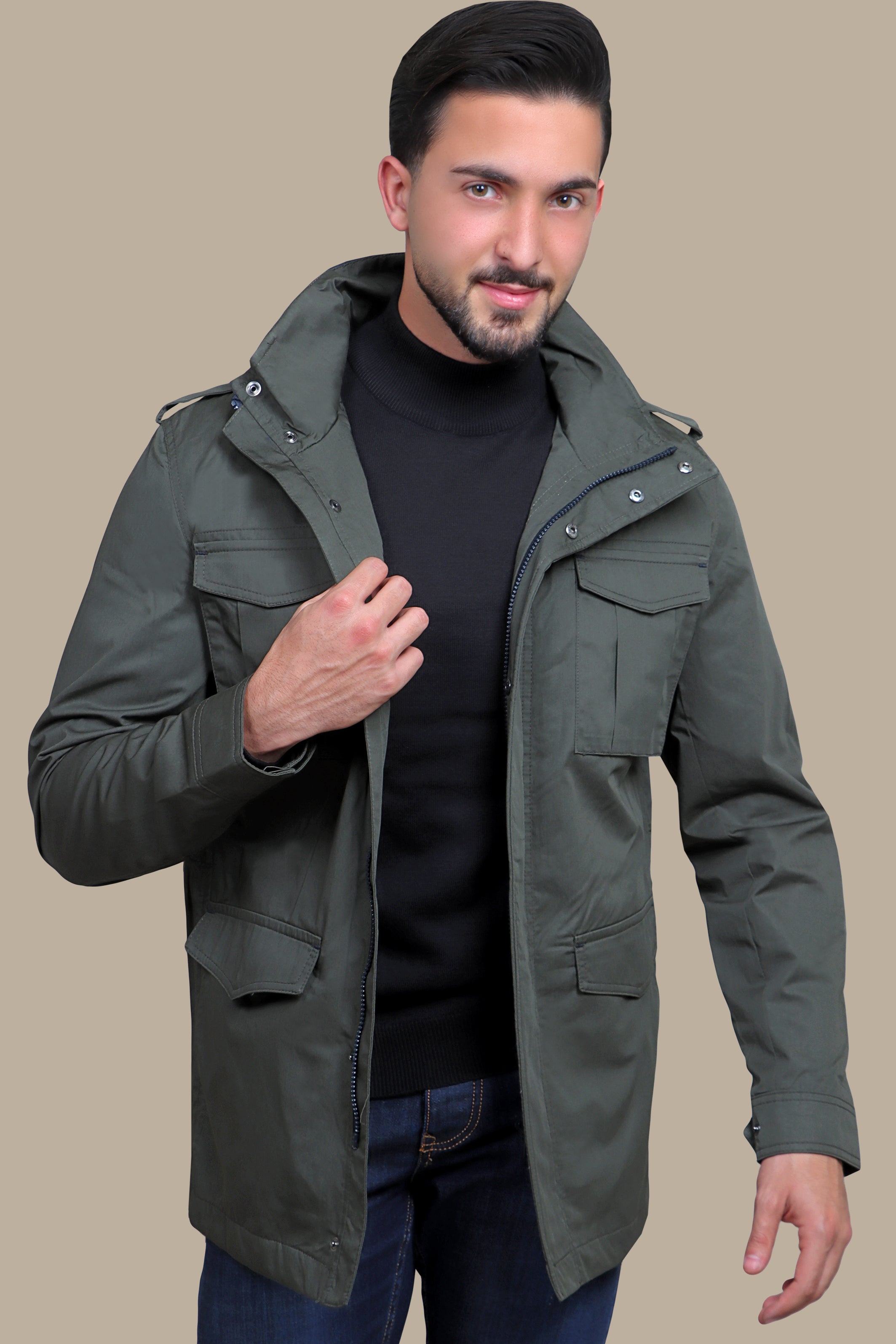 Khaki Adventure Safari Jacket: Explore in Style