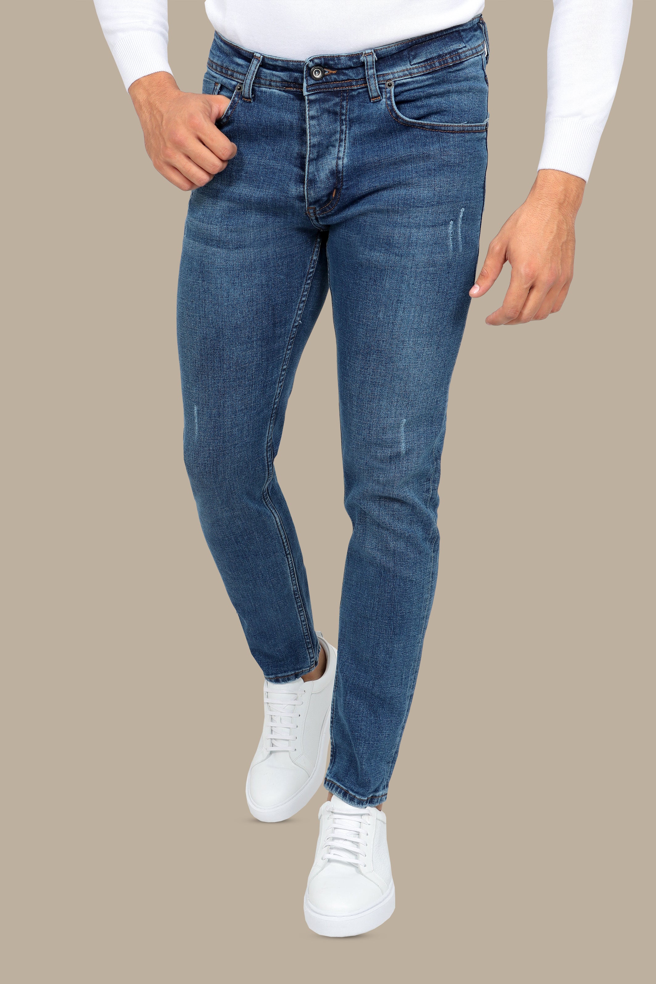 Washed Blue Slim Fit Jeans