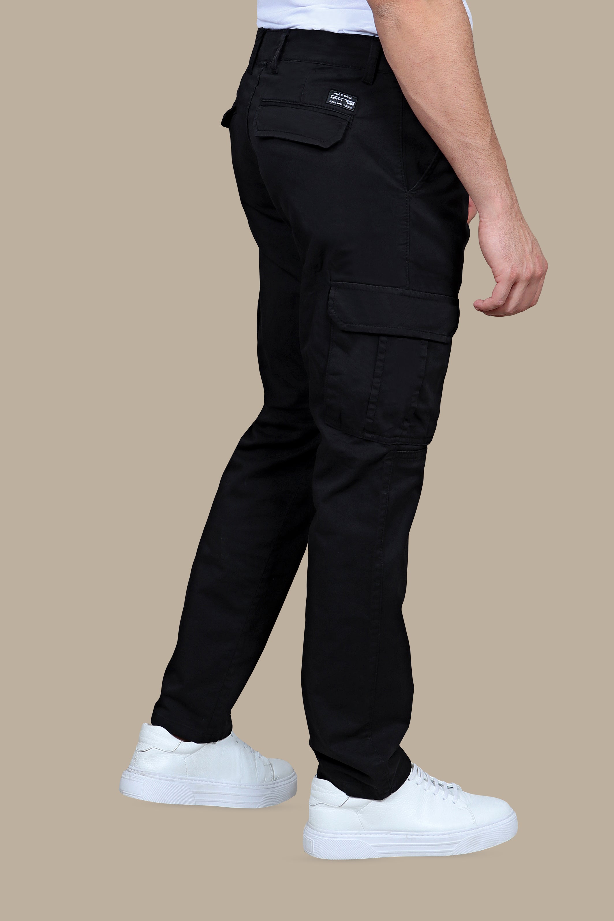 Urban Utility: Black Regular Cargo Pants